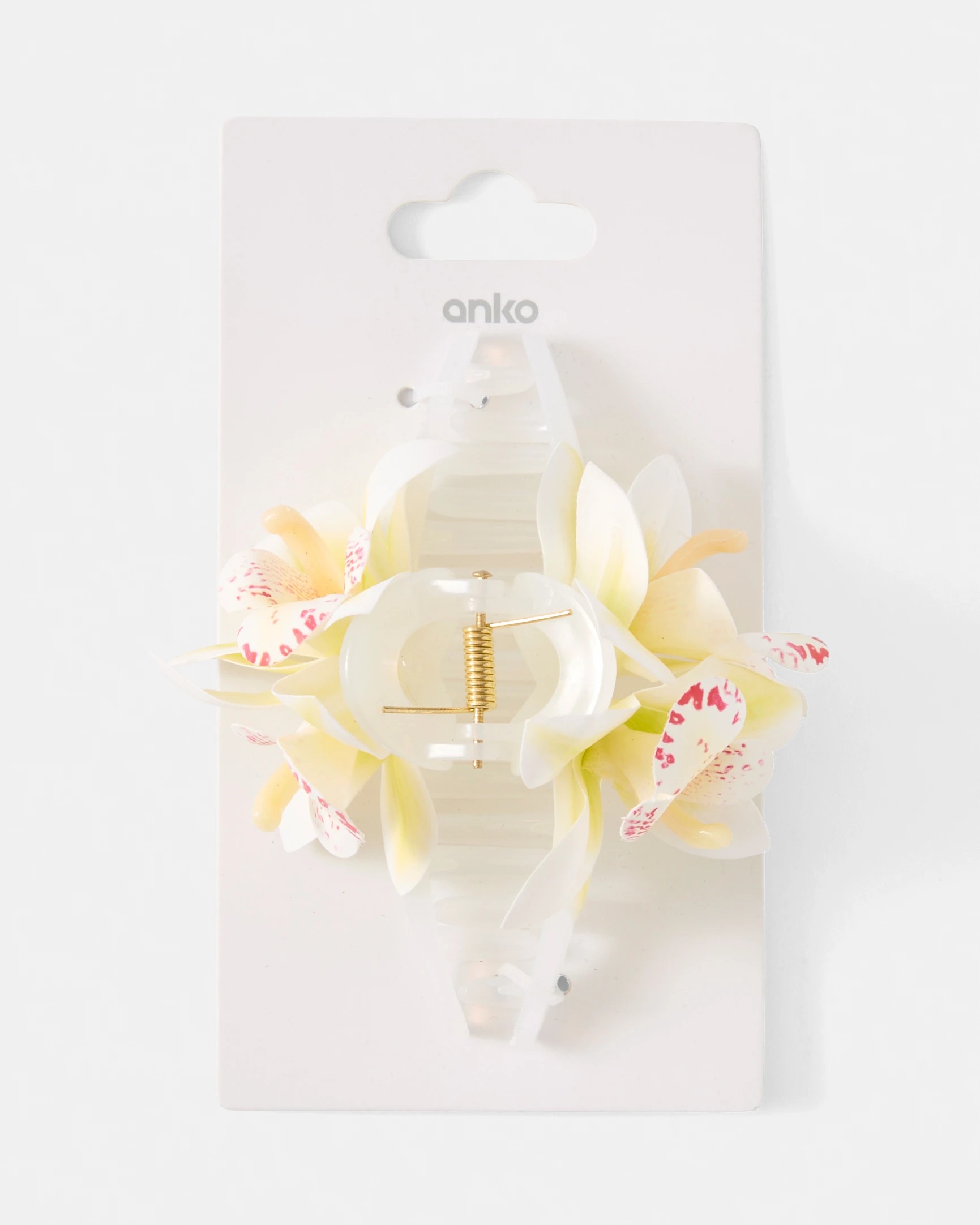 6 White Orchid Cluster Claw Hair Clip, 6 of 6