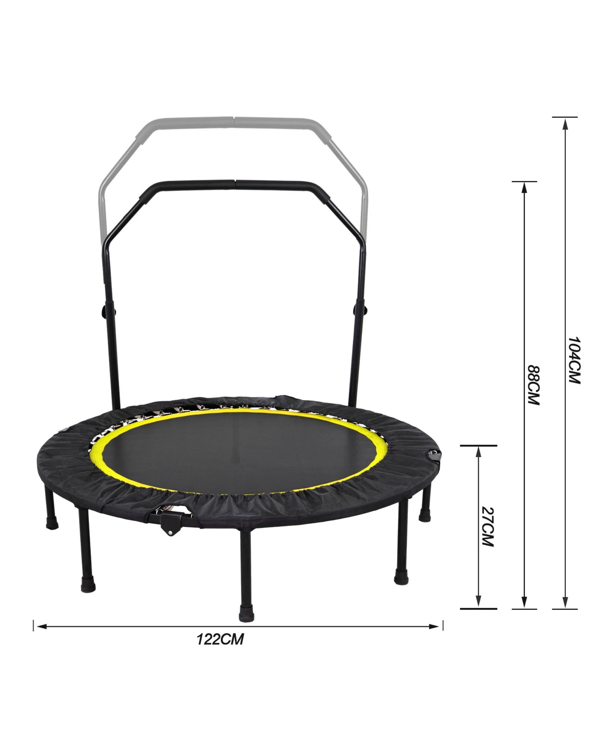 7 Advwin 48" Mini Trampoline Rebounder Max Load 200KG Yellow, 7 of 7