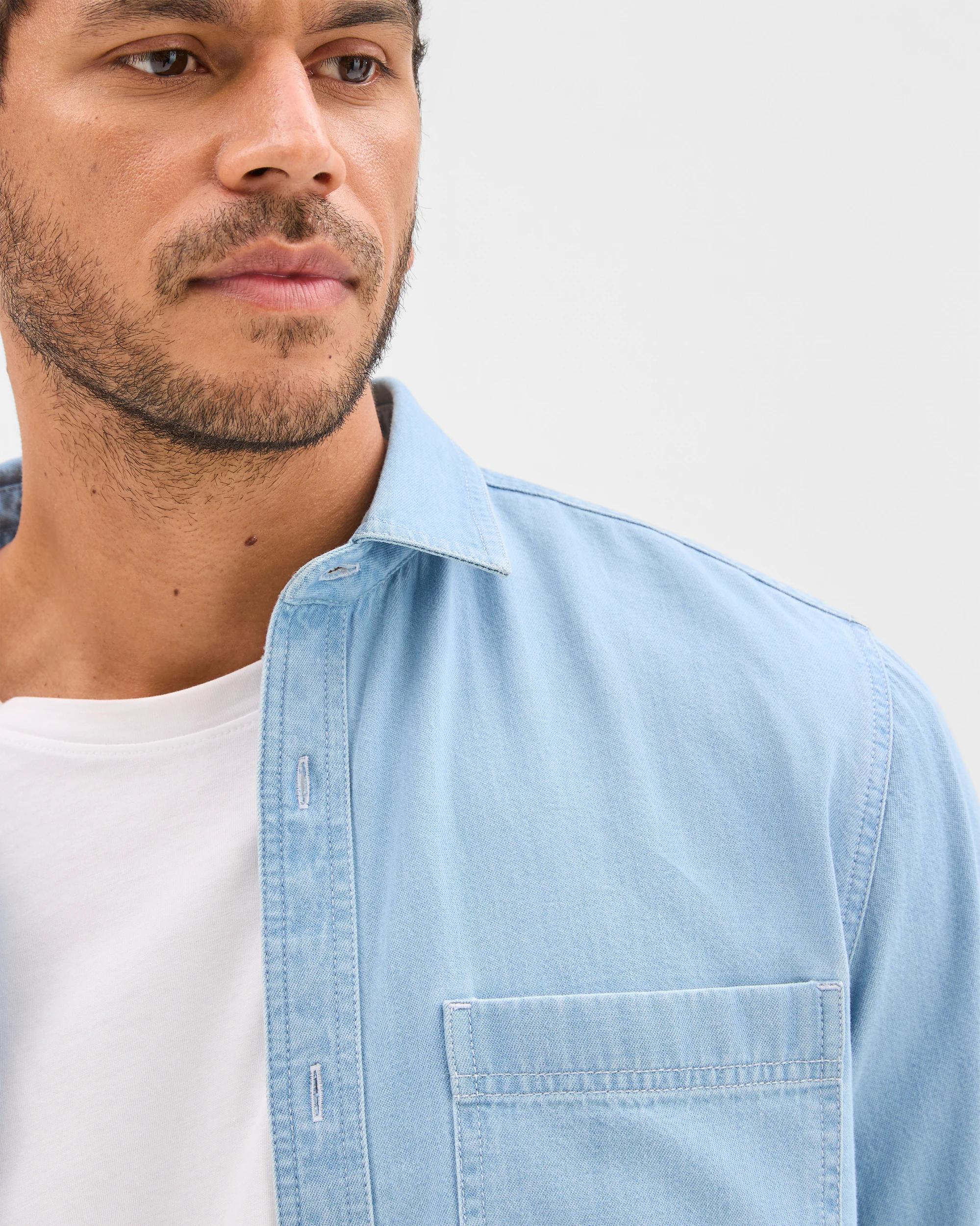 3 Target Denim Australian Cotton Denim Shirt BLEACH, 3 of 6