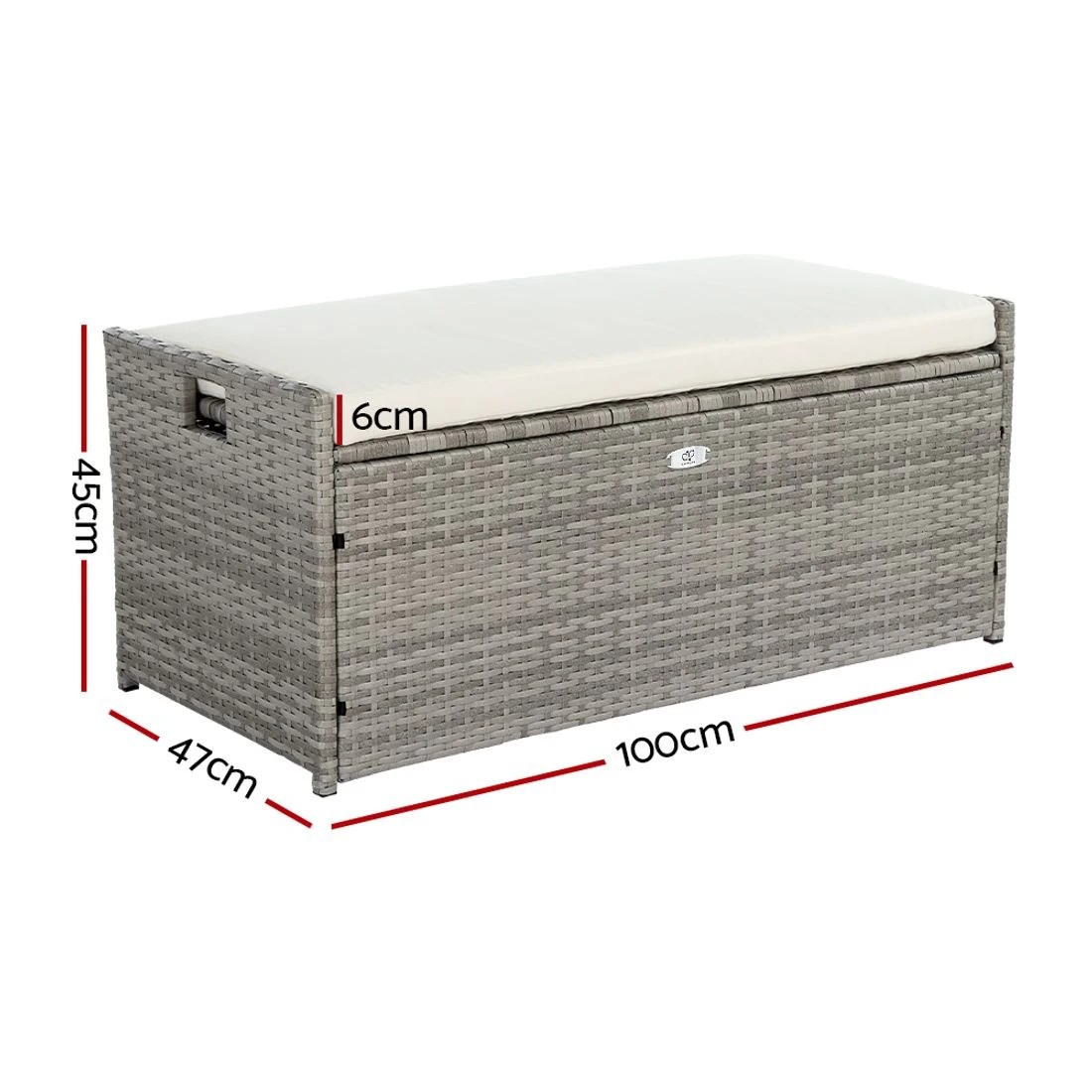 2 Gardeon Outdoor Storage Bench - Grey, 2 of 7