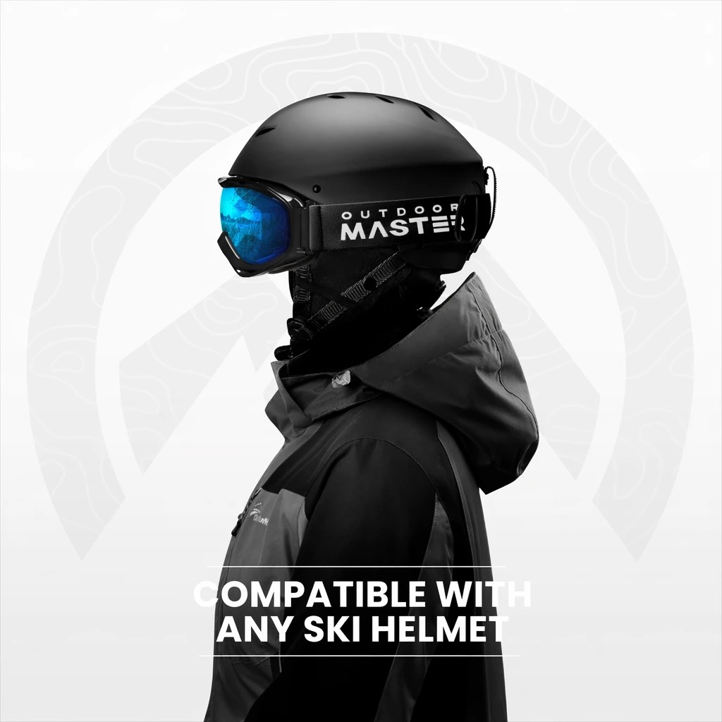 5 OutdoorMaster Adult Youth OTG Anti-Fog UV400 Goggles for Ski Snowboard - Black, 5 of 9
