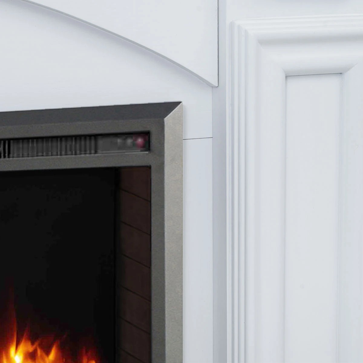 4 Moda Living Cove Electric Fireplace Heater White Mantel Suite with Starlight Insert - White, 4 of 6
