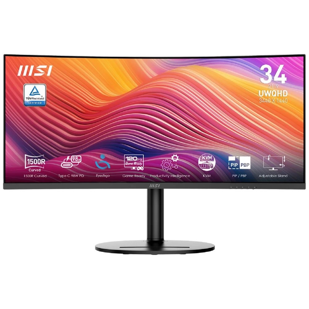 1 MSI Modern 34" UWQHD 120Hz USB-C 98W PD Monitor MD342CQP, 1 of 8