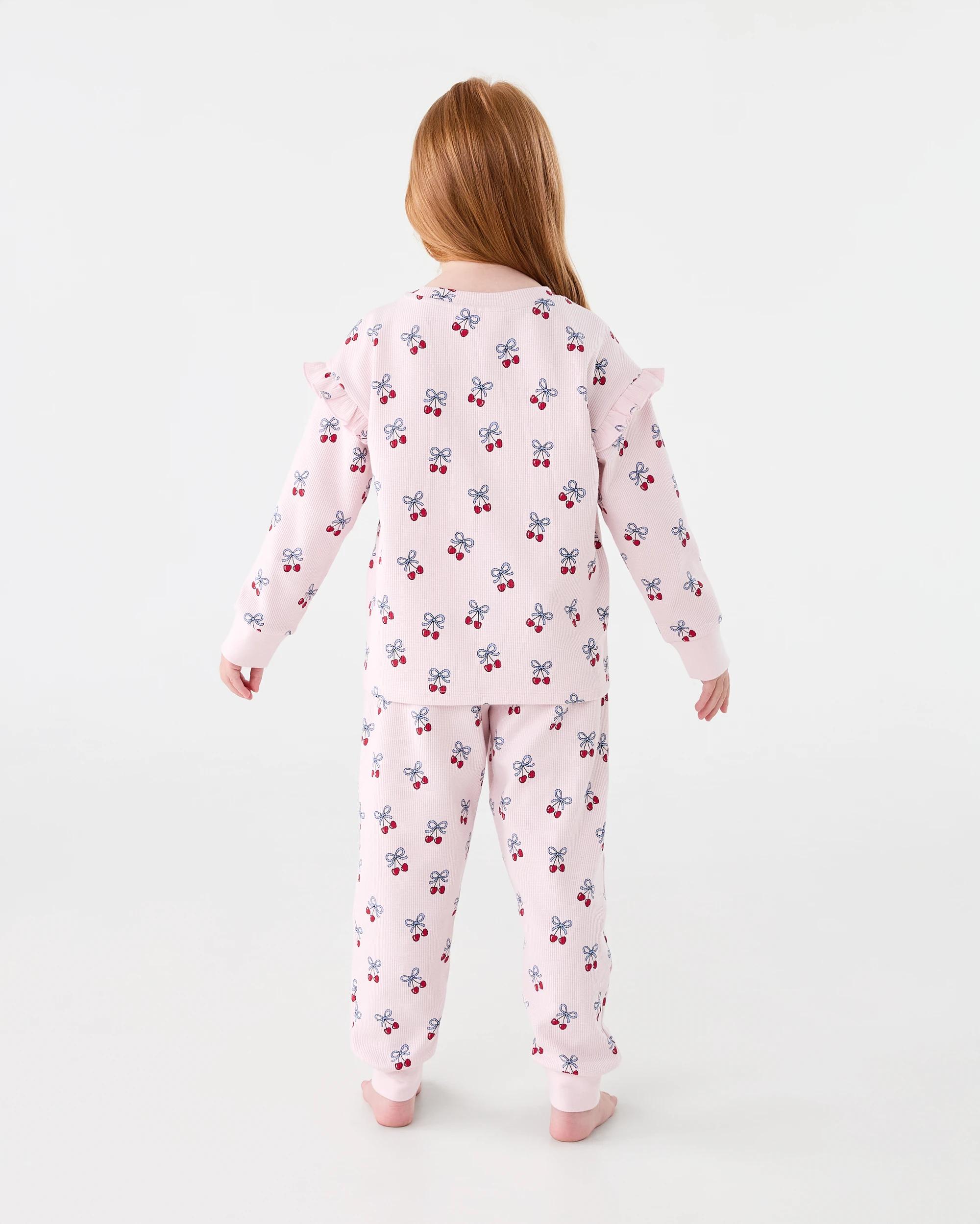2 Waffle Pyjama Set Pnk Cherry, 2 of 7
