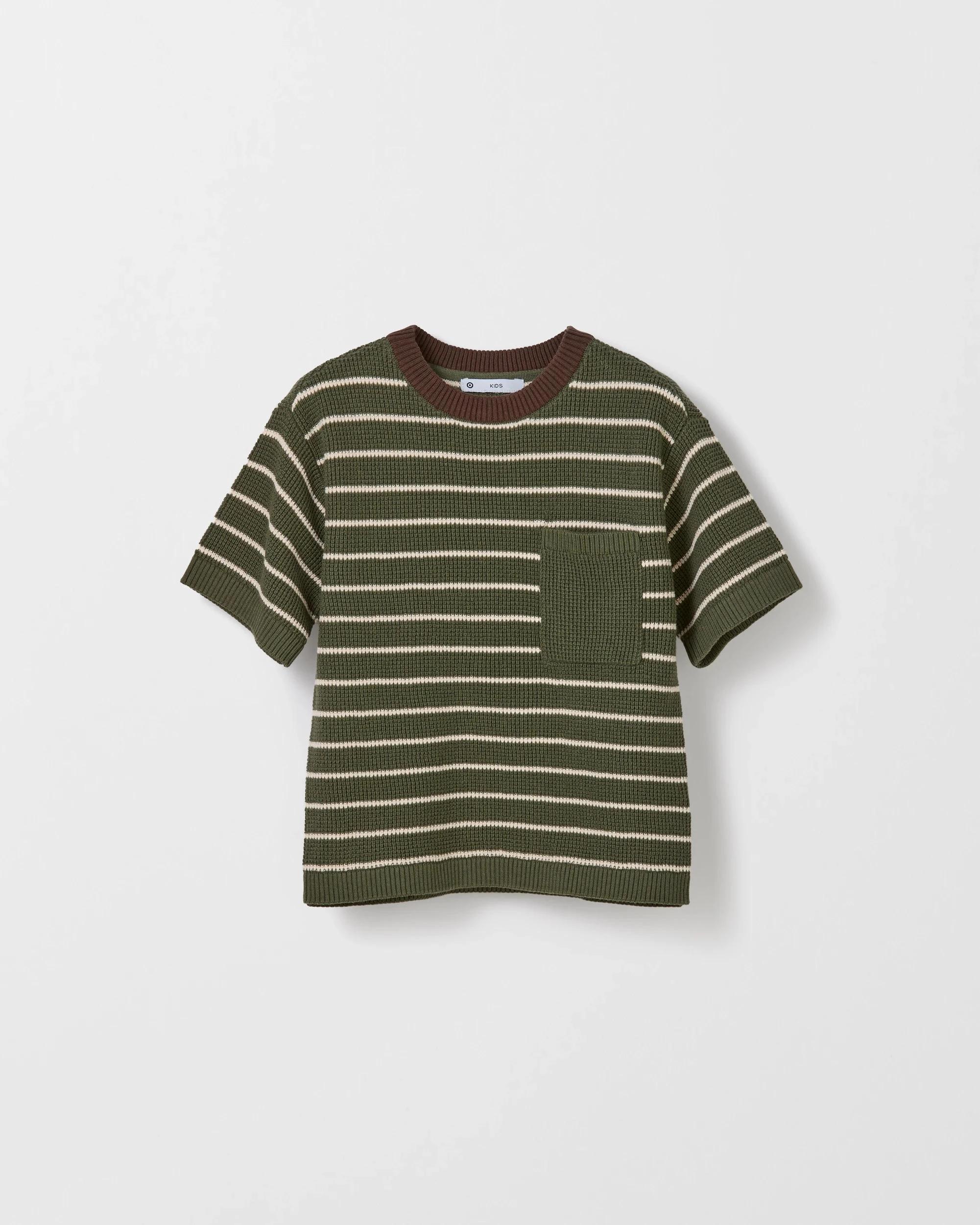 5 Target Australian Cotton Knit T-Shirt GREEN STRIPE, 5 of 6