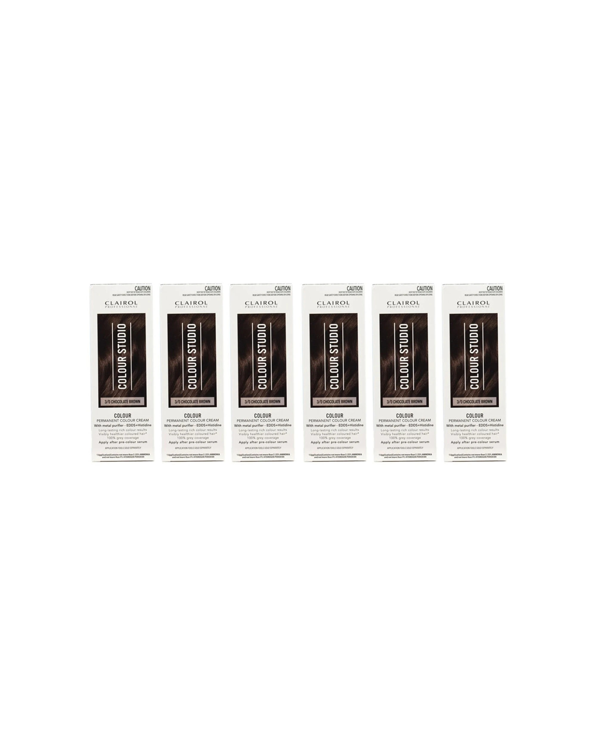 1 Clairol 6PK Professional Permanent Hair Colour 3/0 Chocolate Dye - Brown, 1 of 5