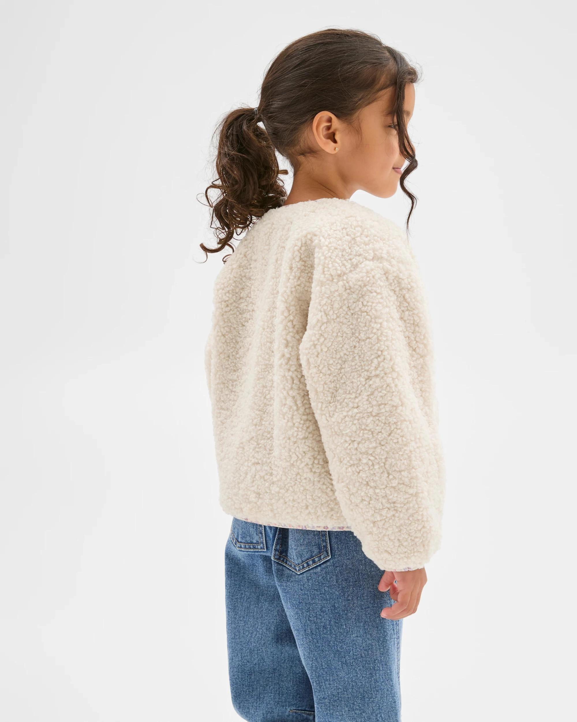 3 Target Kids Long Sleeve Teddy Jacket CREAM, 3 of 6