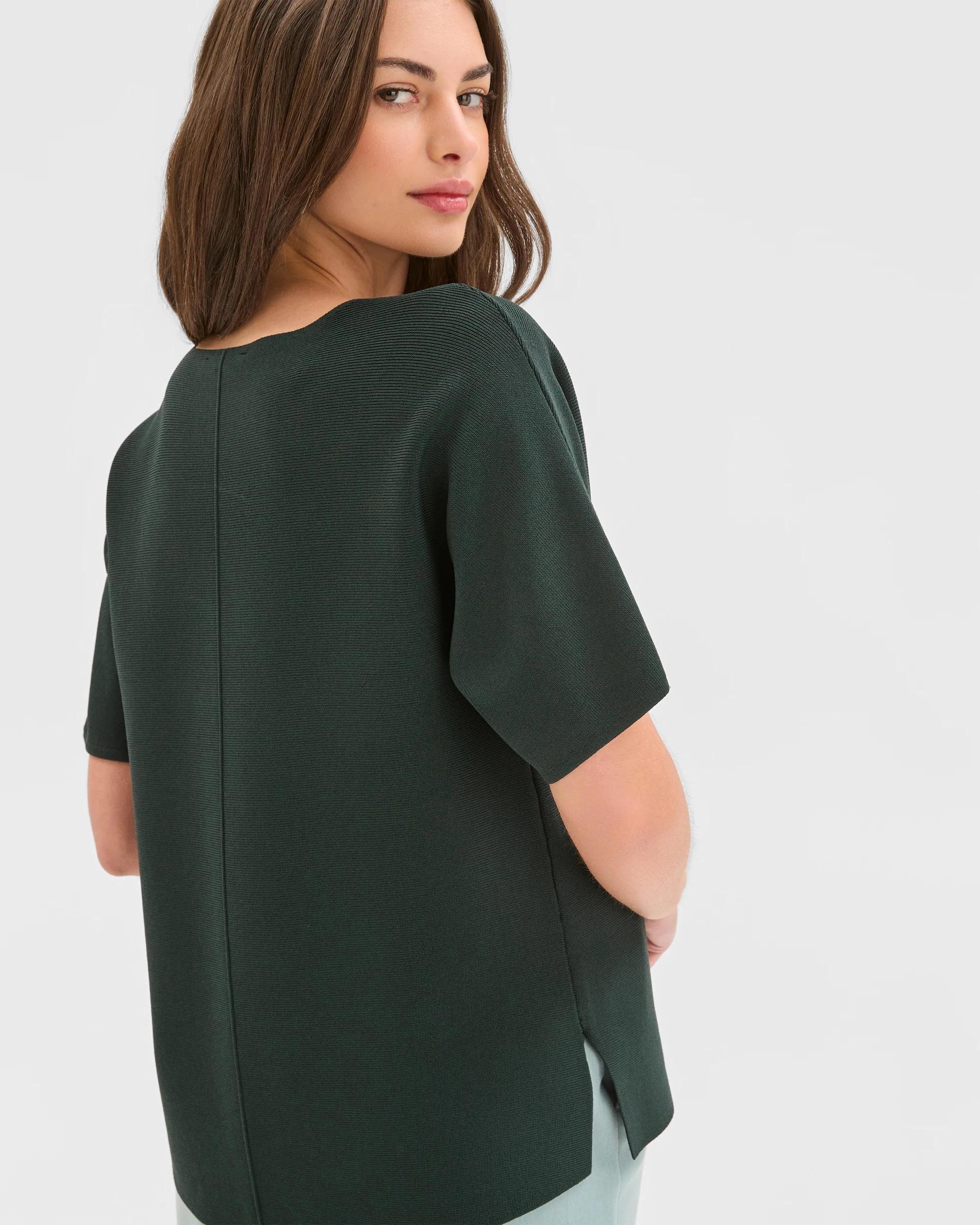 5 Target Petites Petites Short Sleeve Crepe Knit Top MIDNIGHT JADE, 5 of 5