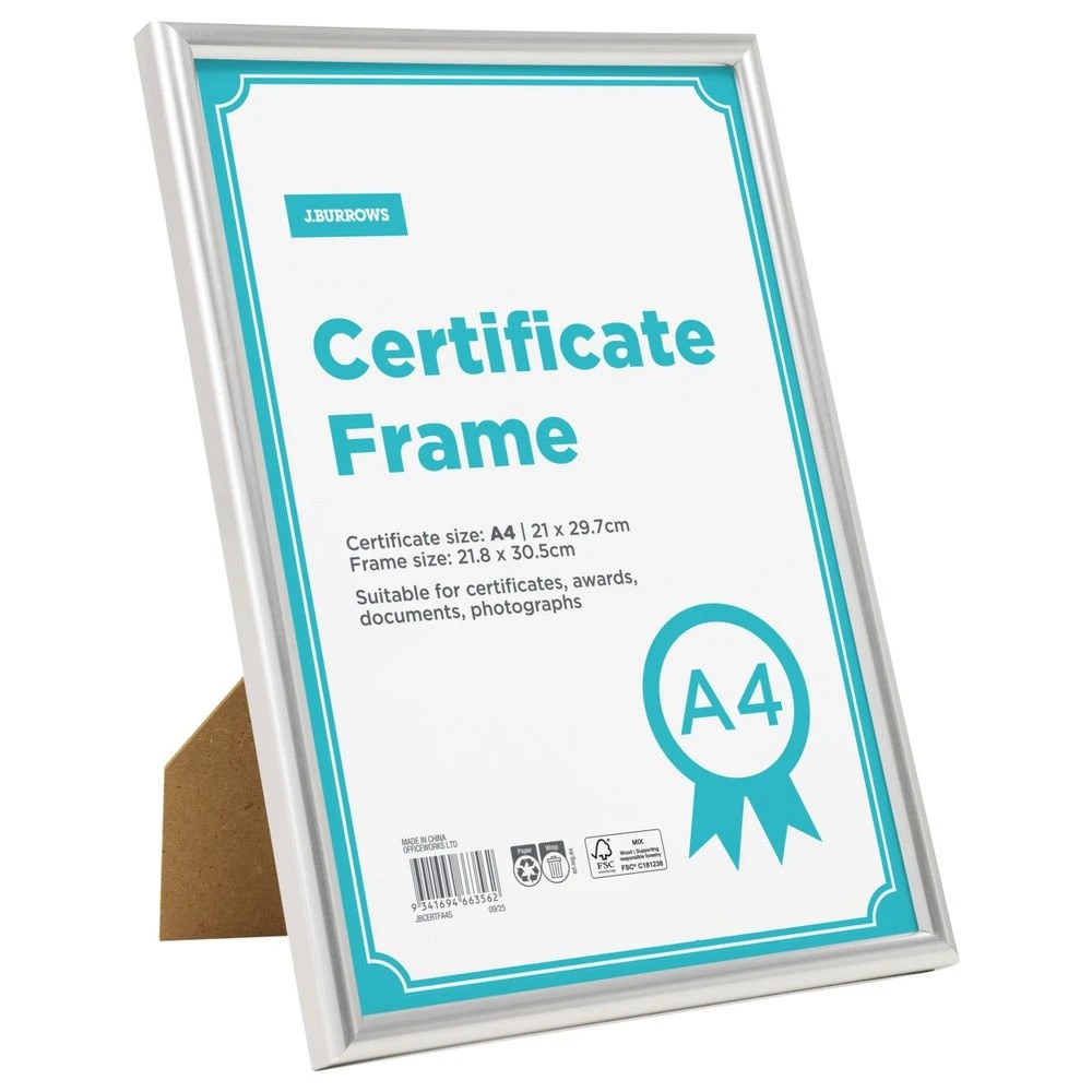 1 A4 Certificate Frame Silver, 1 of 4
