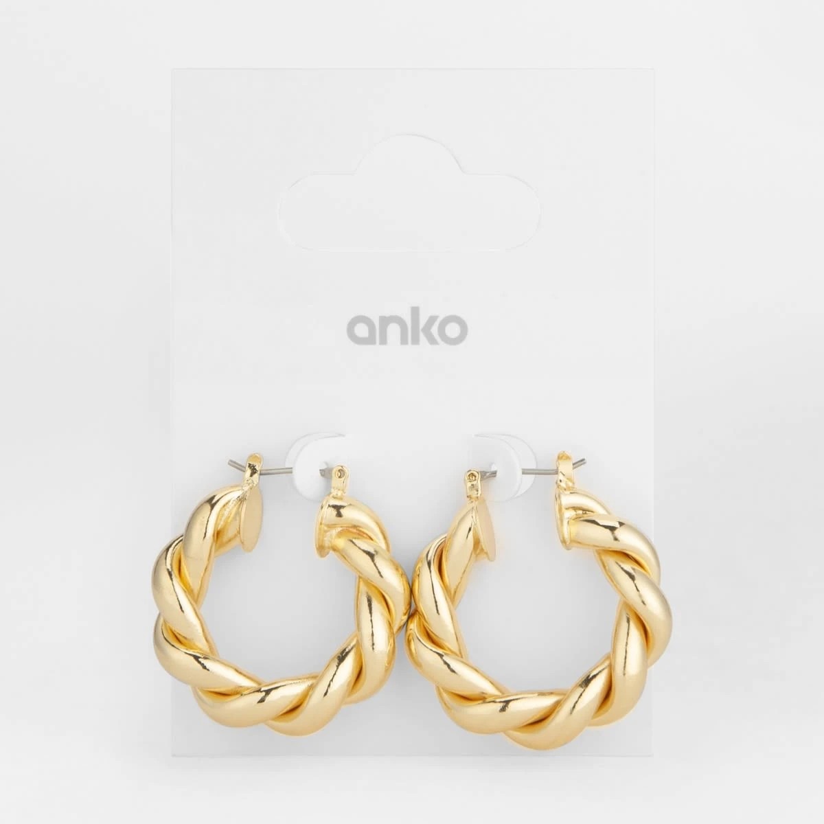 5 Twist Hoop Earrings - Gold Tone, 5 of 5