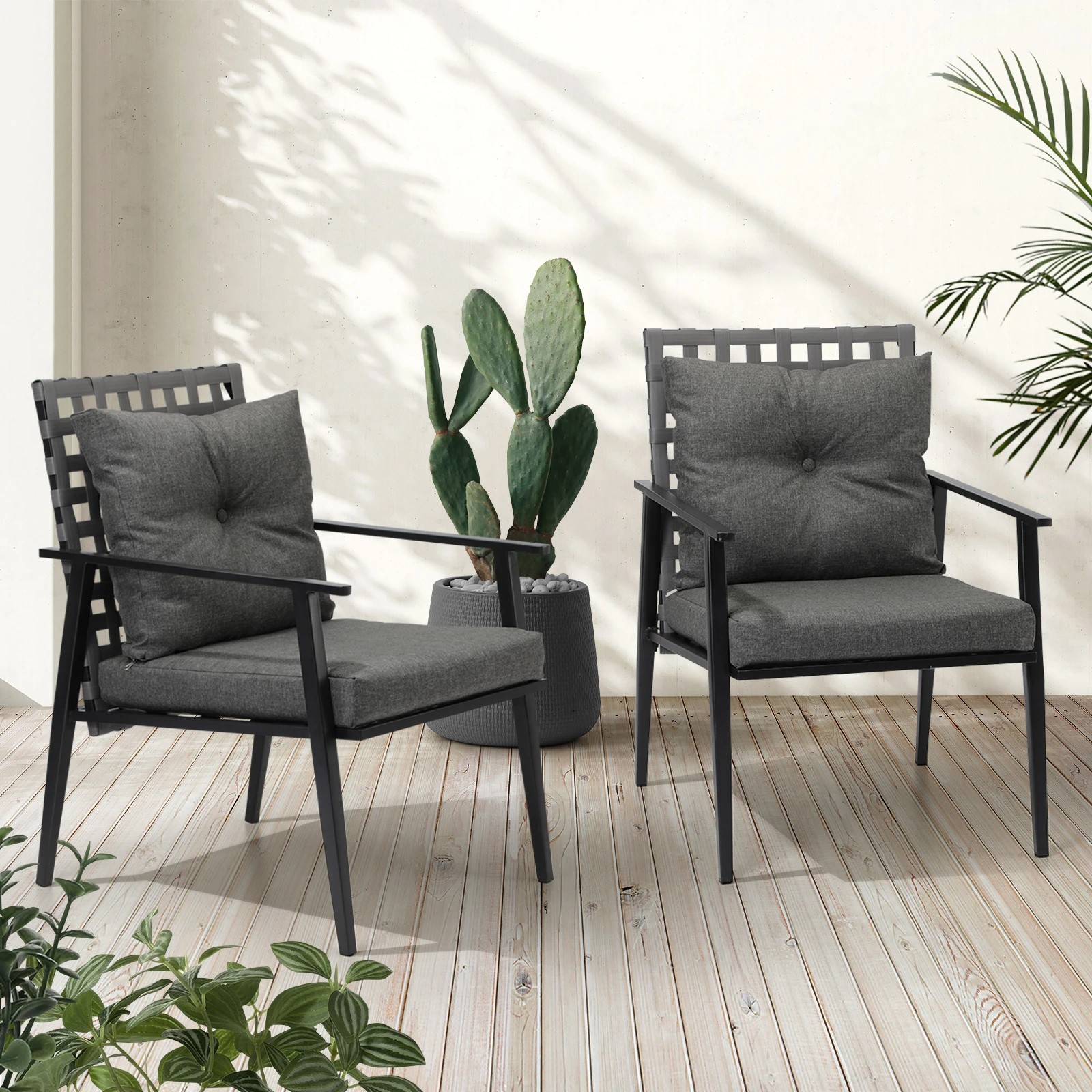 3 Livsip 2PCS Outdoor Rattan Chairs Furniture Garden Patio Lounge Armchair - Multi, 3 of 9