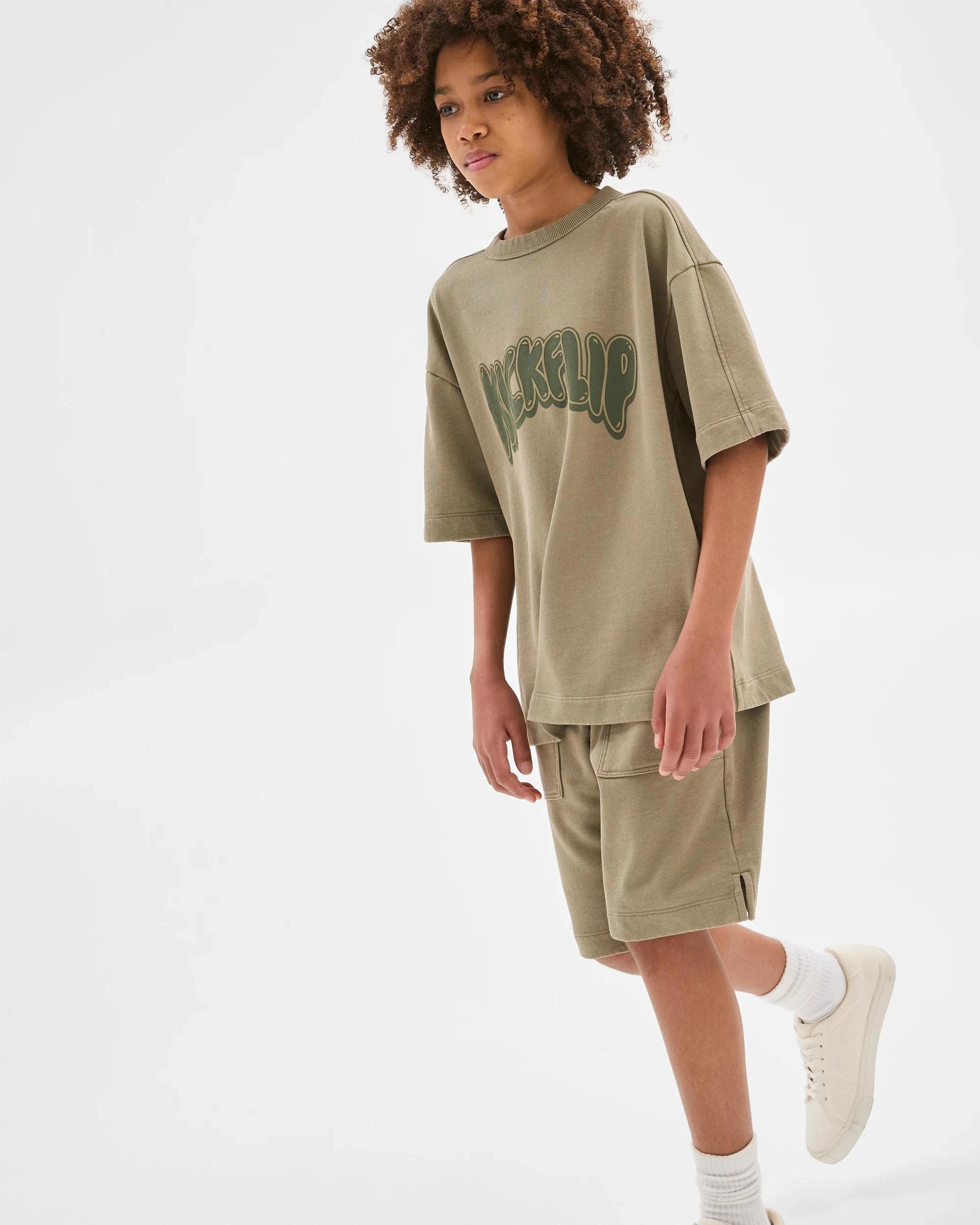 3 Target Kids Australian Cotton Blend Oversized Washed T-Shirt GREEN, 3 of 7