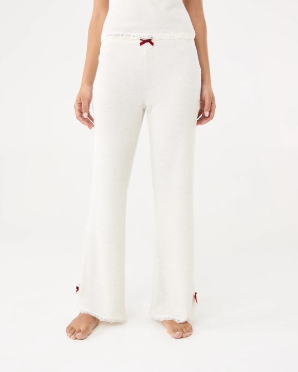 Lace Trim Waffle Pants
