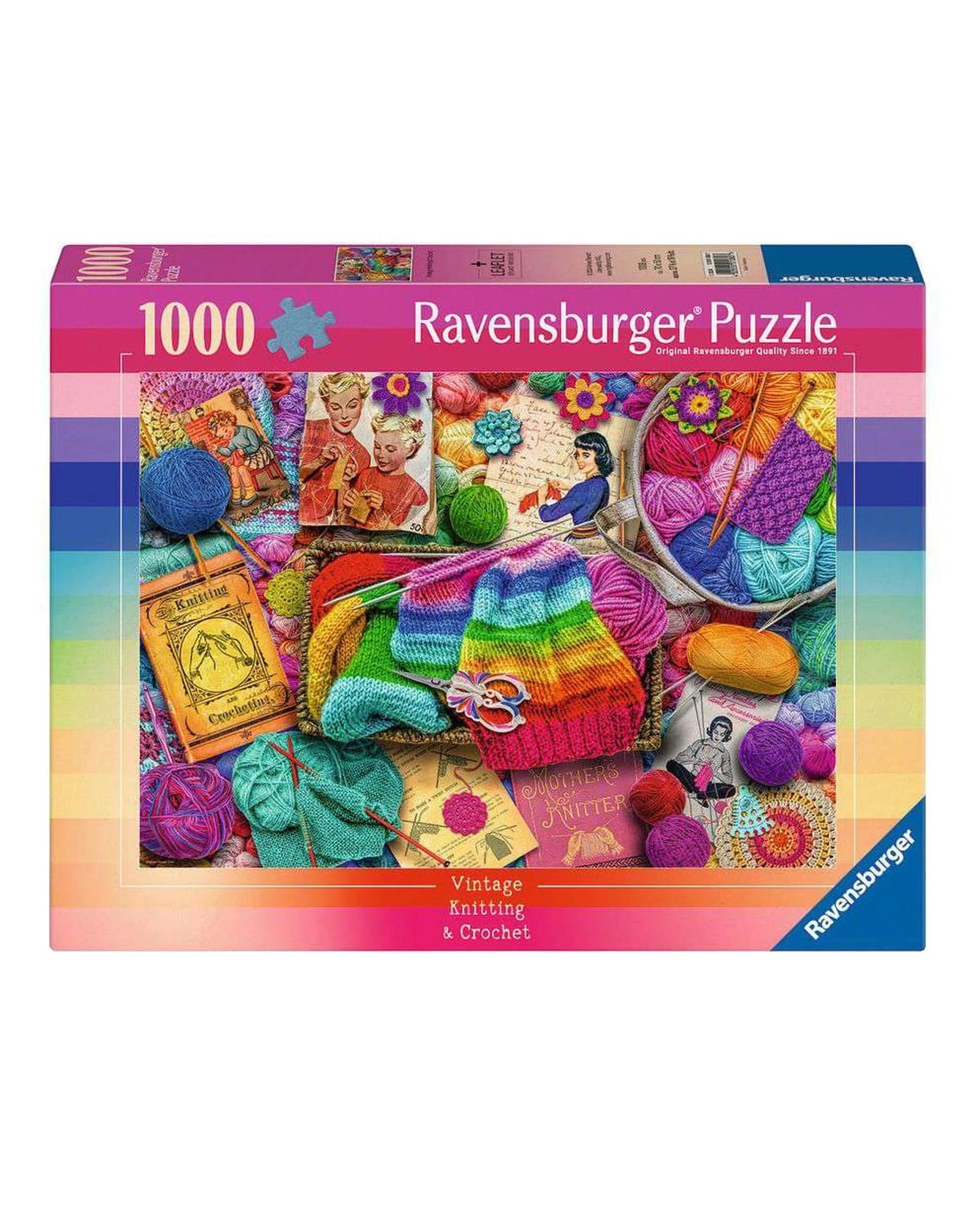 1 Ravensburger Vintage Knitting and Crochet 1000 Piece Jigsaw Puzzle, 1 of 2