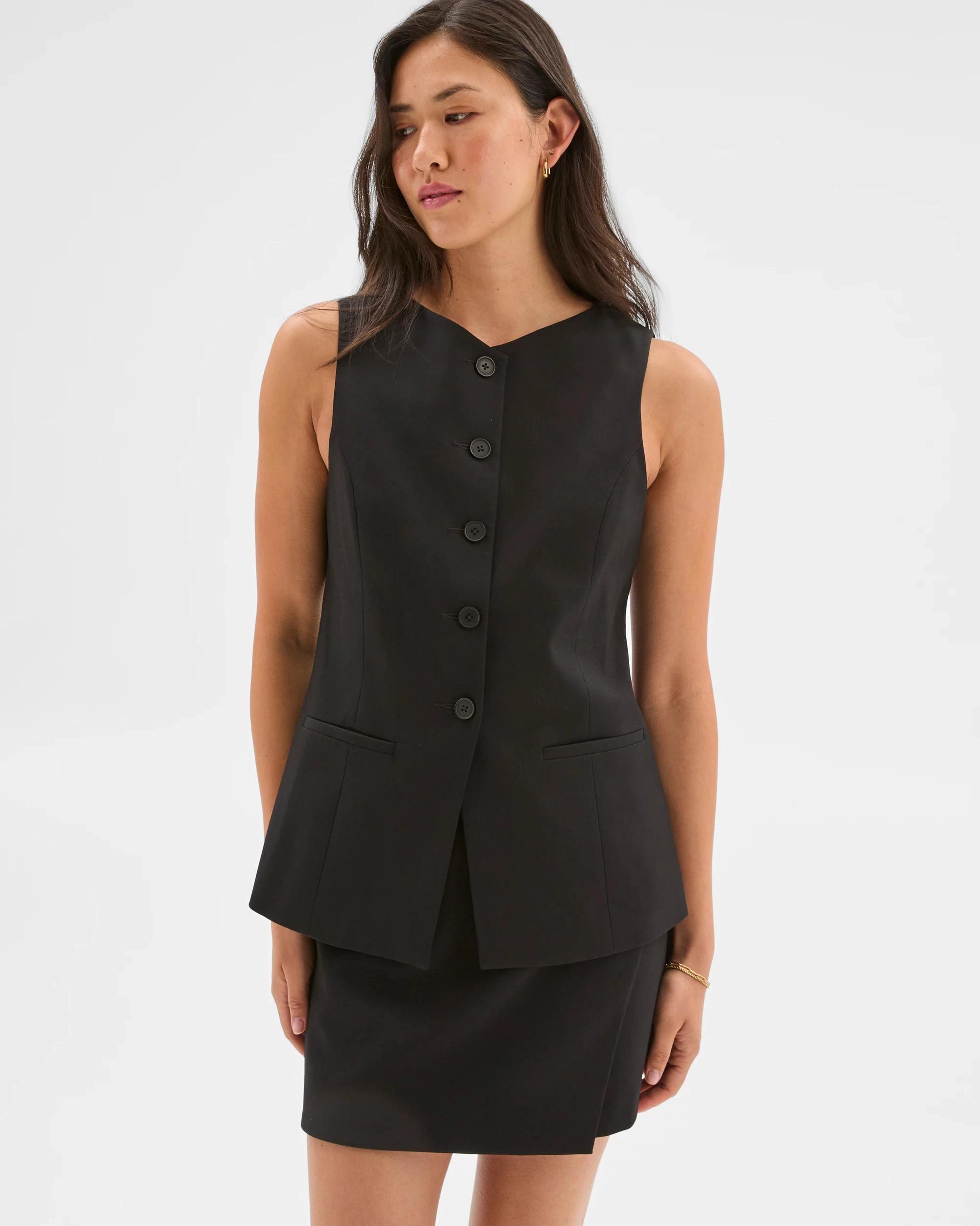 6 V-Neck Waistcoat - Preview BLACK, 6 of 6