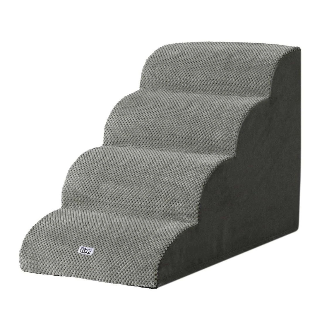 2 i.Pet Dog Ramp Steps Foam 4 Tier Pet Stairs For Bed Sofa Car Portable Indoor - Grey, 2 of 6