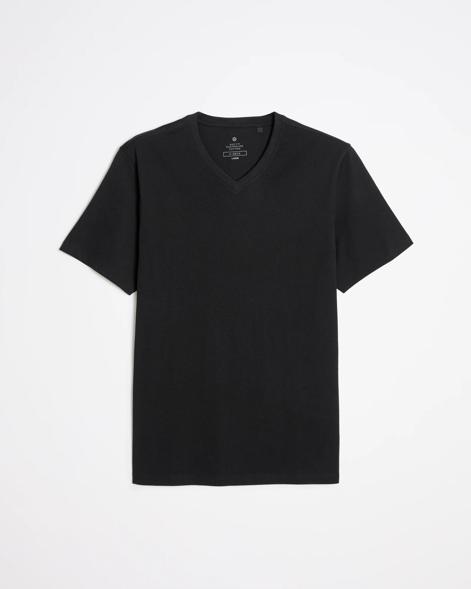 5 Target Australian Cotton V-neck T-shirt BLACK, 5 of 6