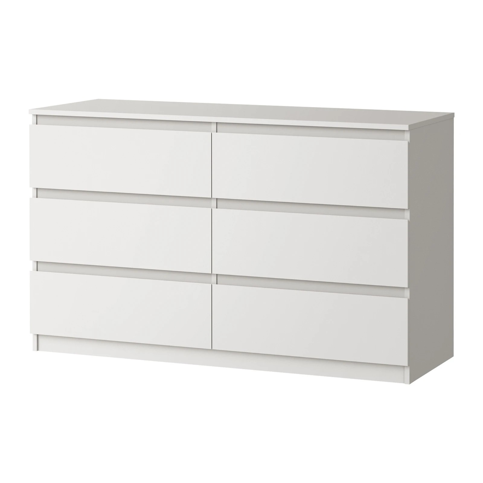 1 Oikiture 6 Chest of Drawers Lowboy Storage Cabinet Dresser Table - White, 1 of 9