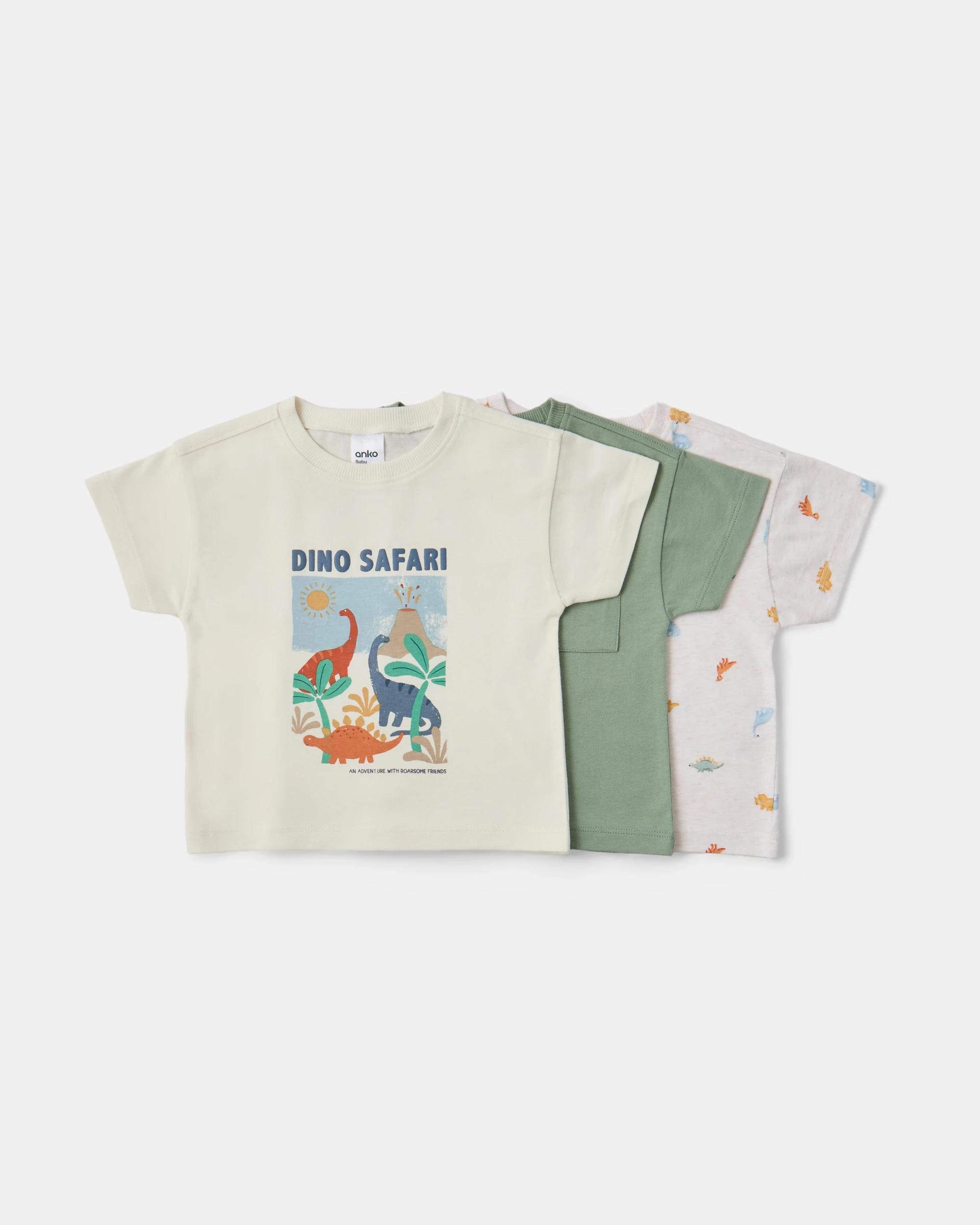 1 3 Pack Short Sleeve T-shirts Dino, 1 of 8