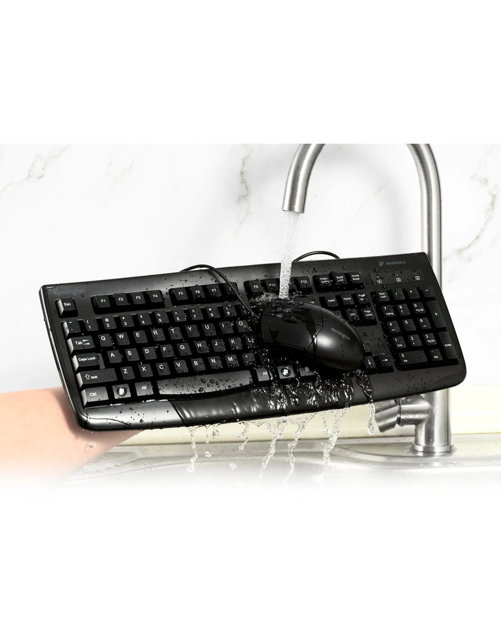 6 Kensington Pro Fit Washable Wired Keyboard & Mouse Set For Desktop - Black, 6 of 7