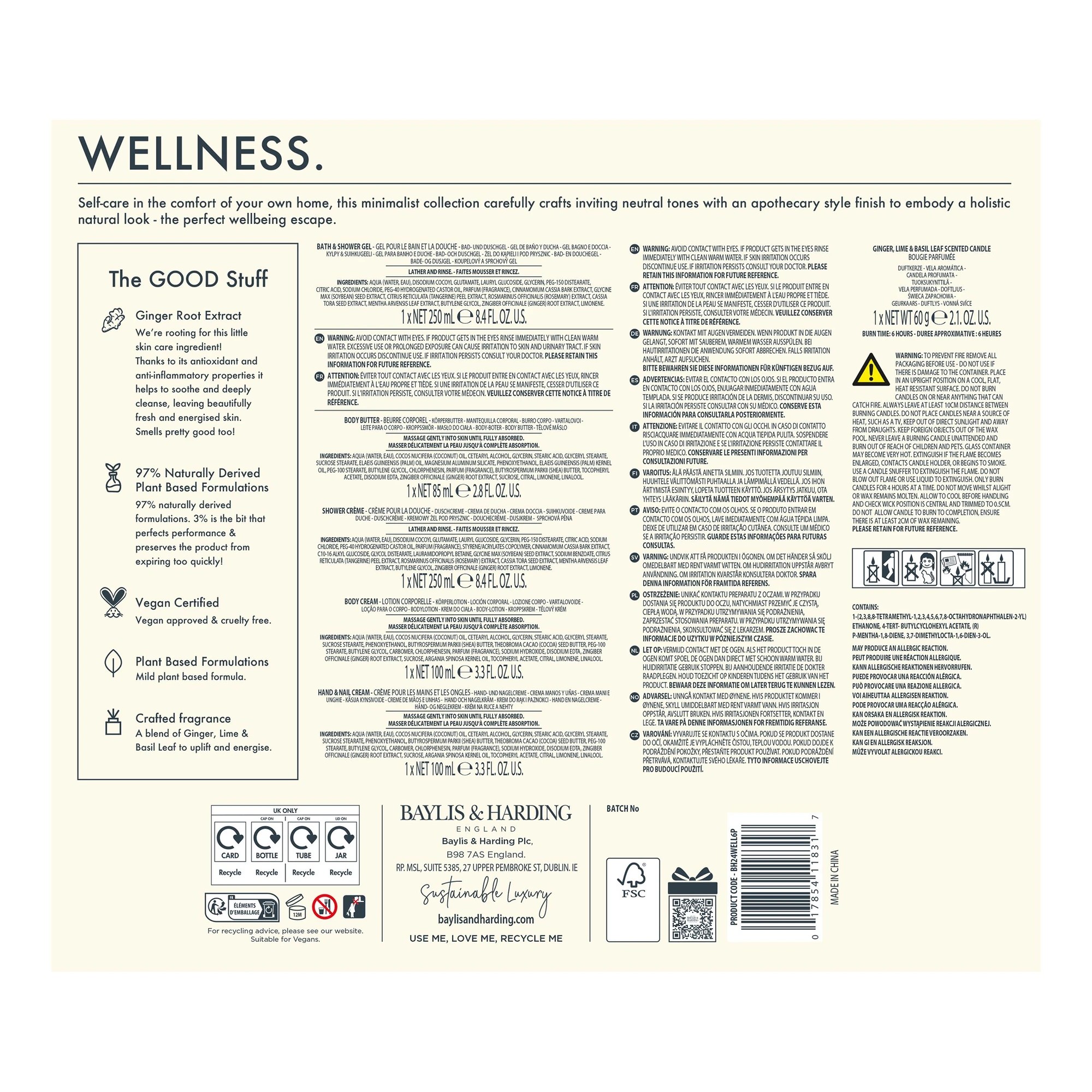 2 Baylis and Harding 6 Piece Wellness and Energise Set - Ginger, Lime and Basil Leaf, 2 of 4