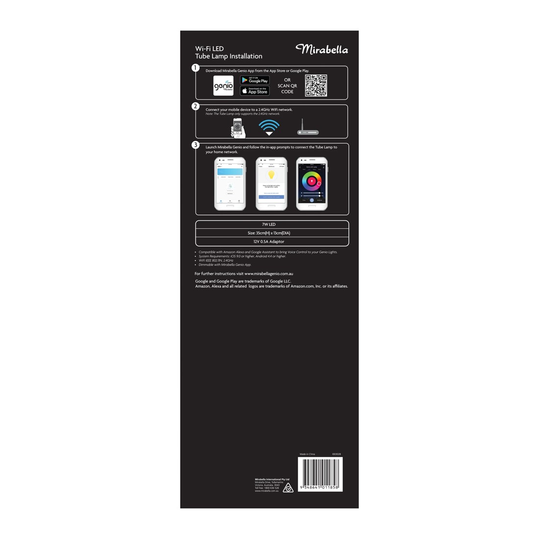 5 Mirabella Genio Wi-Fi Dimmable 7W LED Tube Lamp, 5 of 5