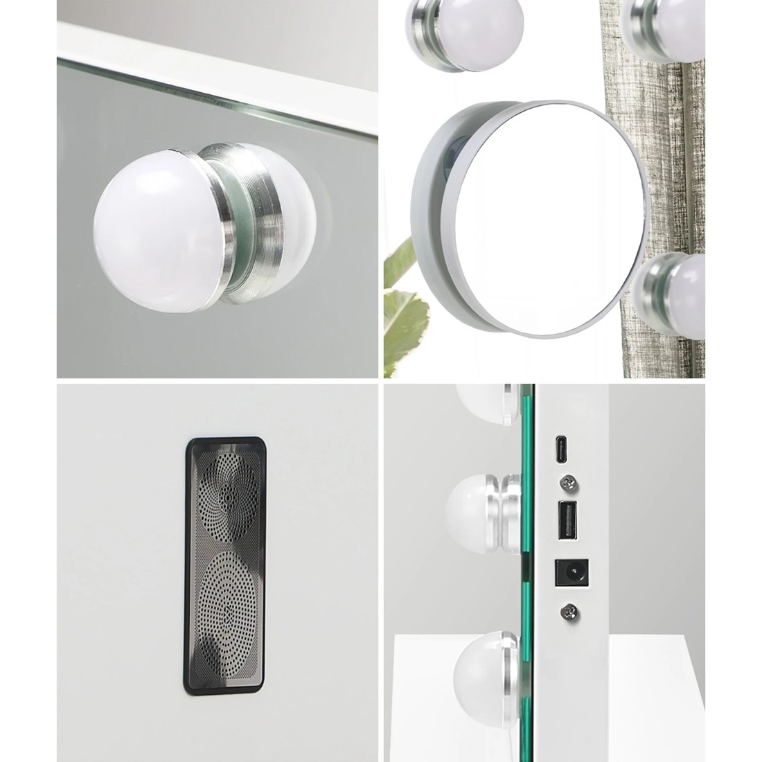 3 Oikiture Bluetooth Hollywood Makeup Mirror 18 Led Light 80x62cm Vanity Mirrors
 - White, 3 of 7