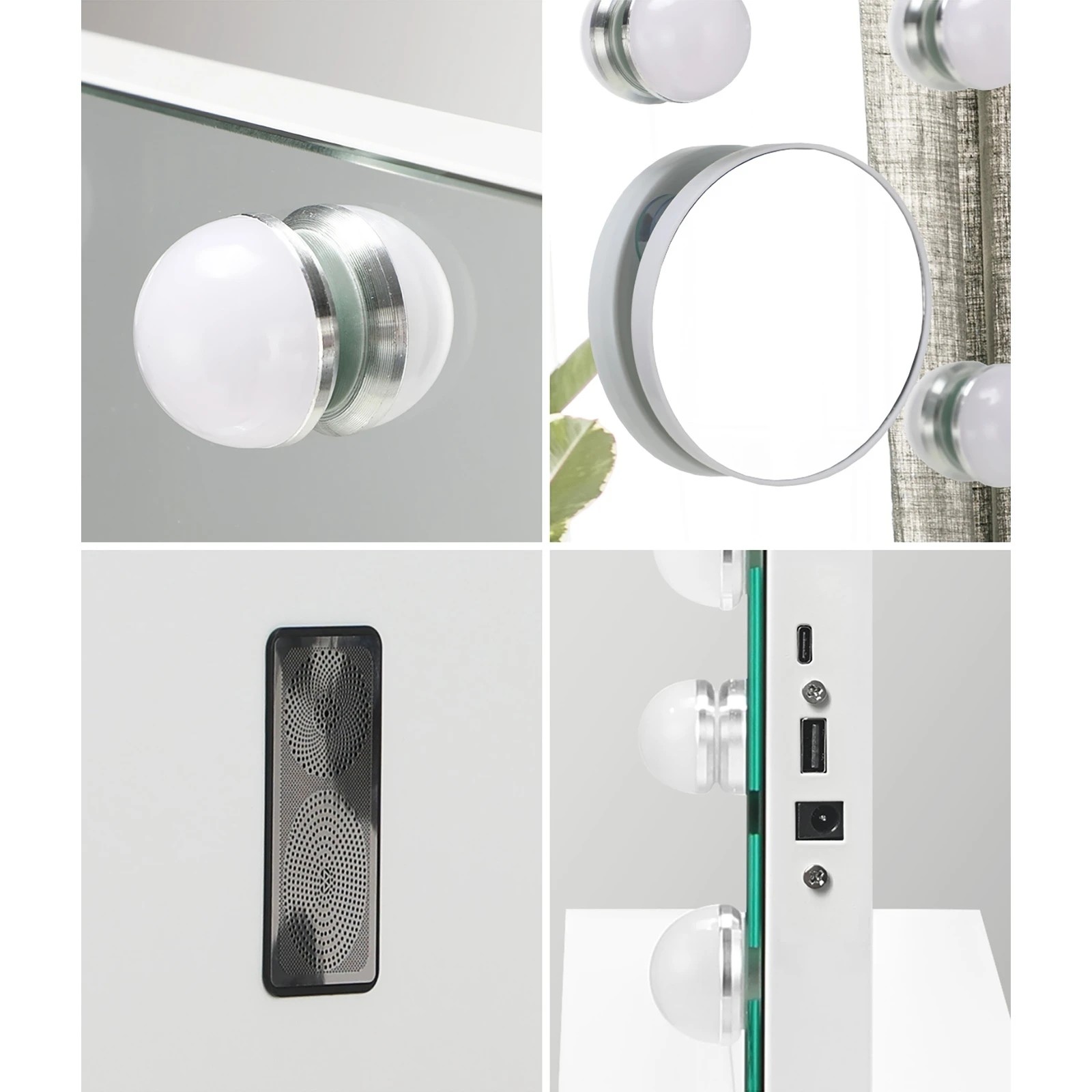 3 Oikiture Bluetooth Hollywood Makeup Mirror 18 Led Light 80x62cm Vanity Mirrors
 - White, 3 of 7