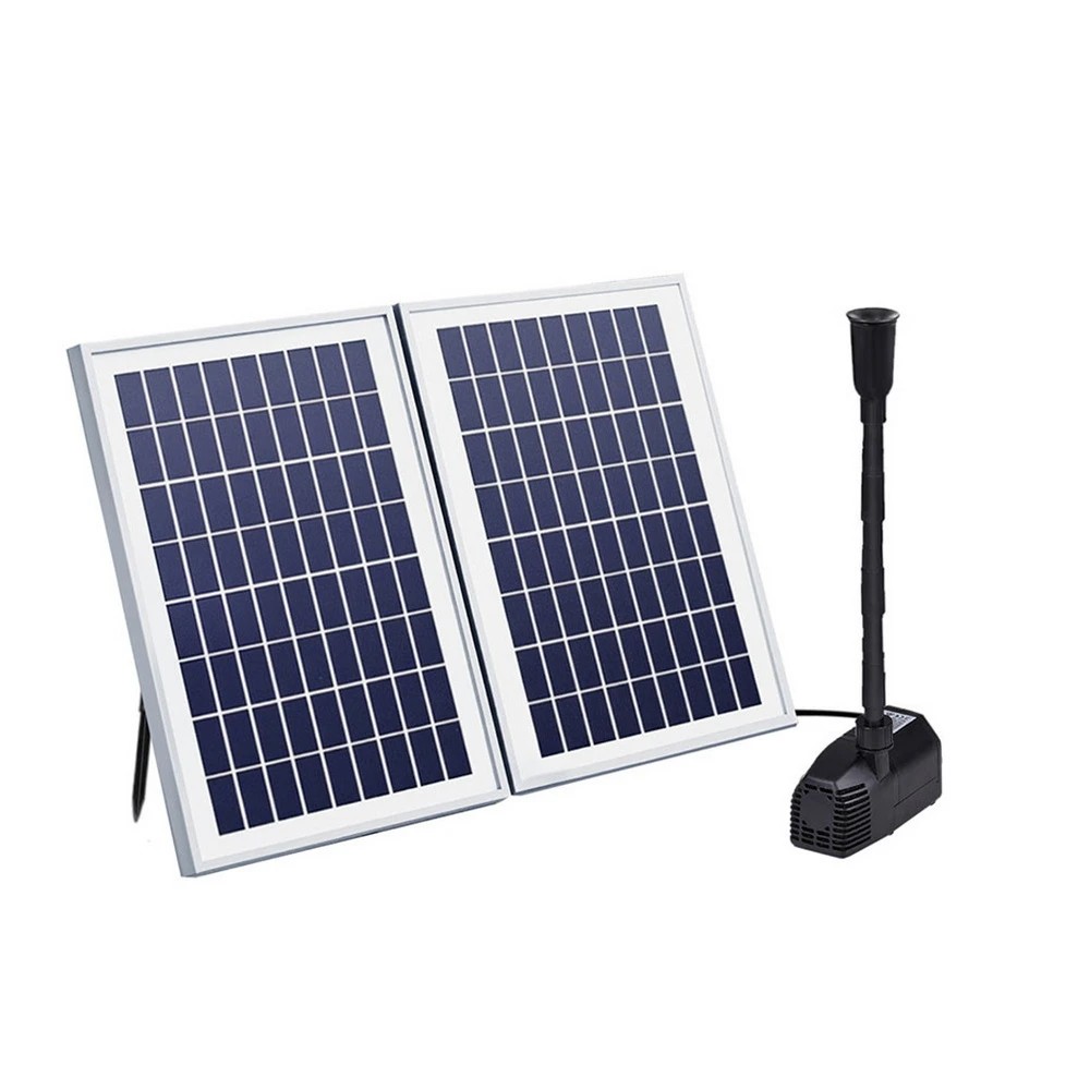 1 Gardeon Solar Pond Pump Submersible Water Fountain Kit with 2 Panels 1600L/H - Black - Black, 1 of 8