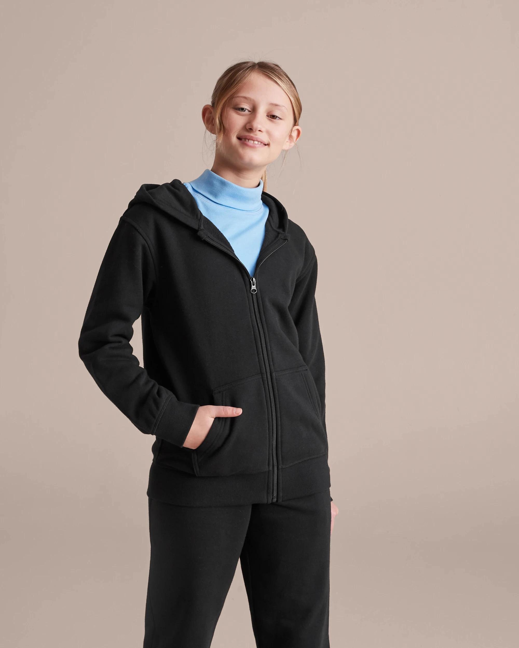 2 Target School Fleece Zip Thru Hoodie BLACK, 2 of 10