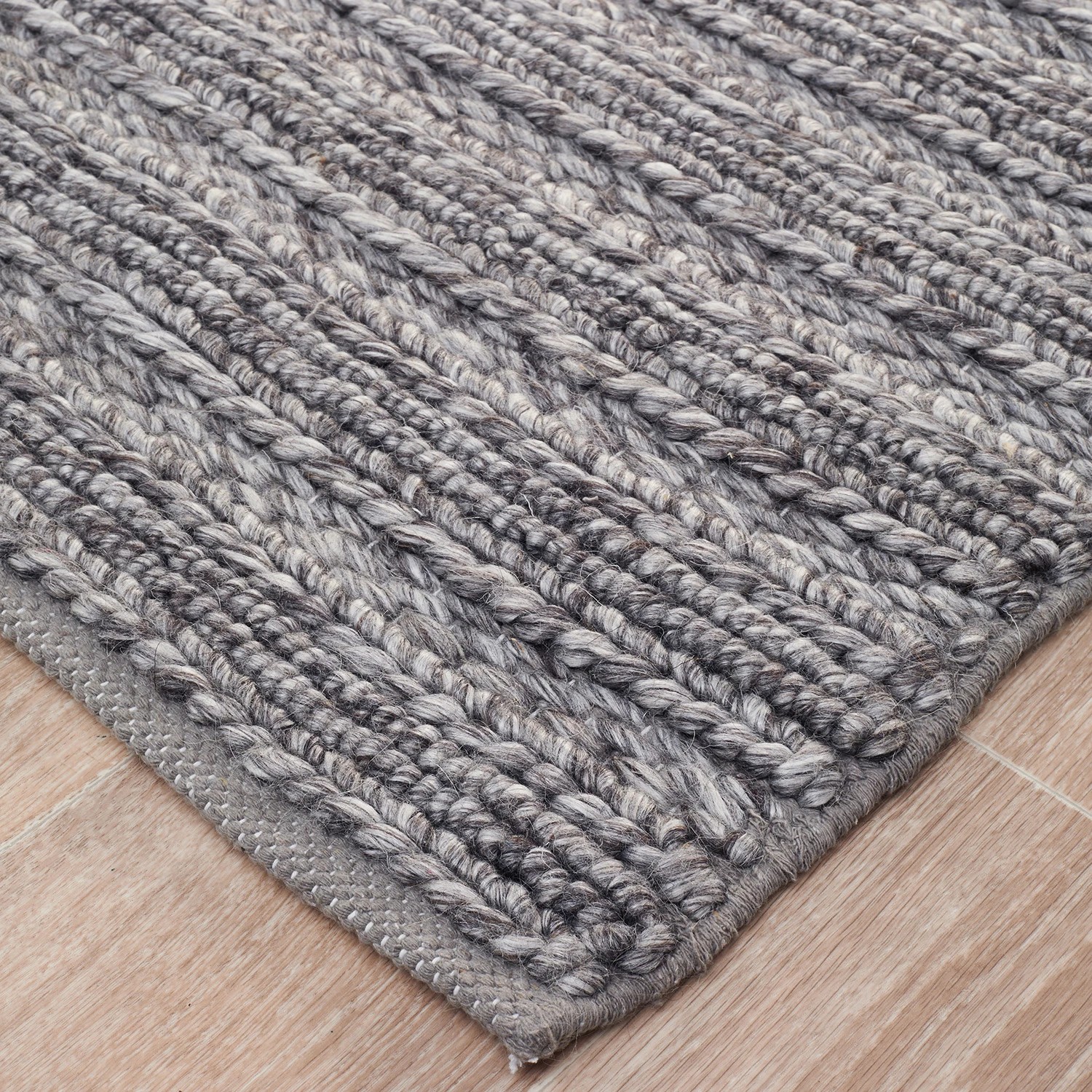 3 Common Ground Rugs Meadow 801 225x155cm - Medium Handwoven Floor Rug - Grey, 3 of 7