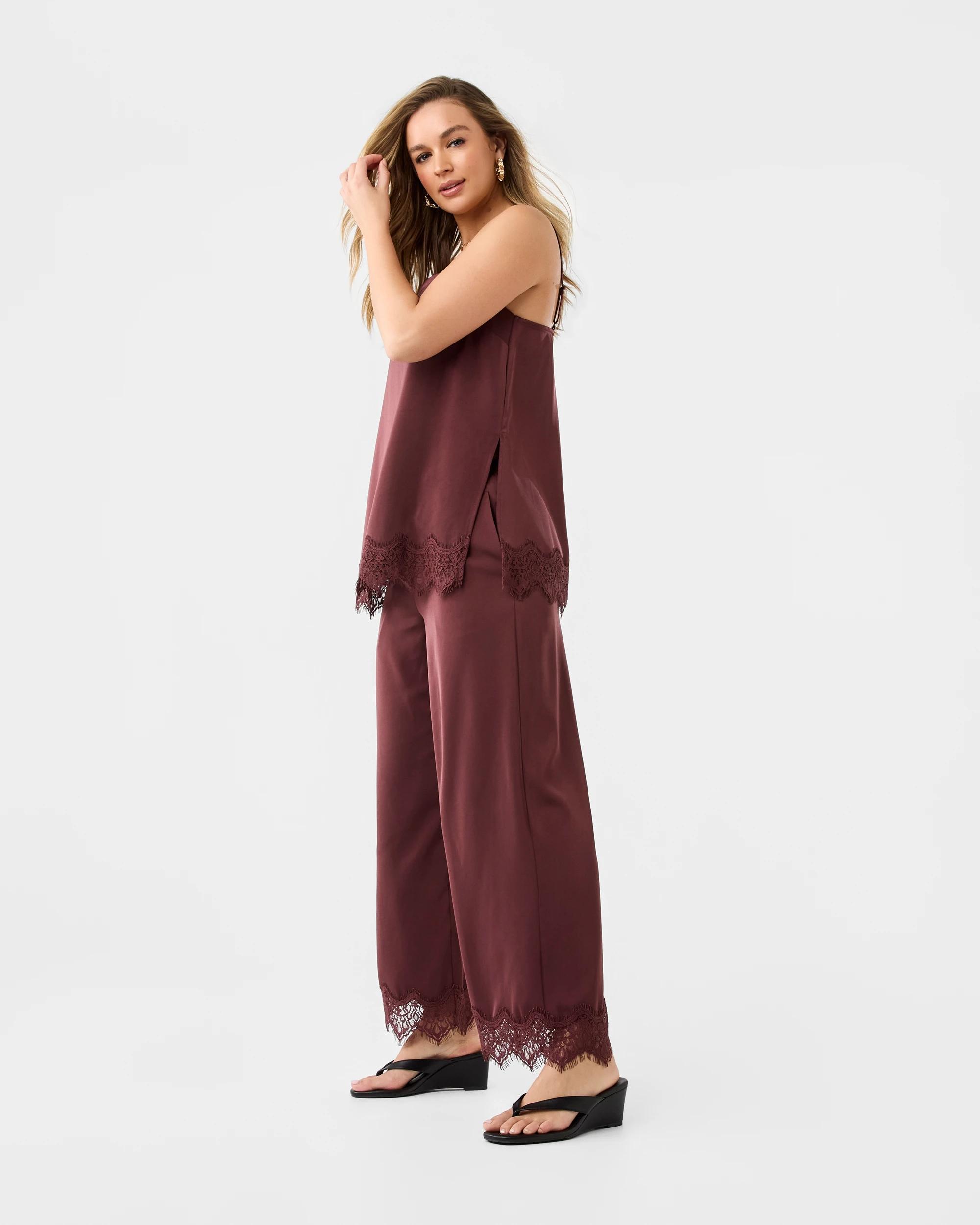 3 Satin Pants Cherry, 3 of 8