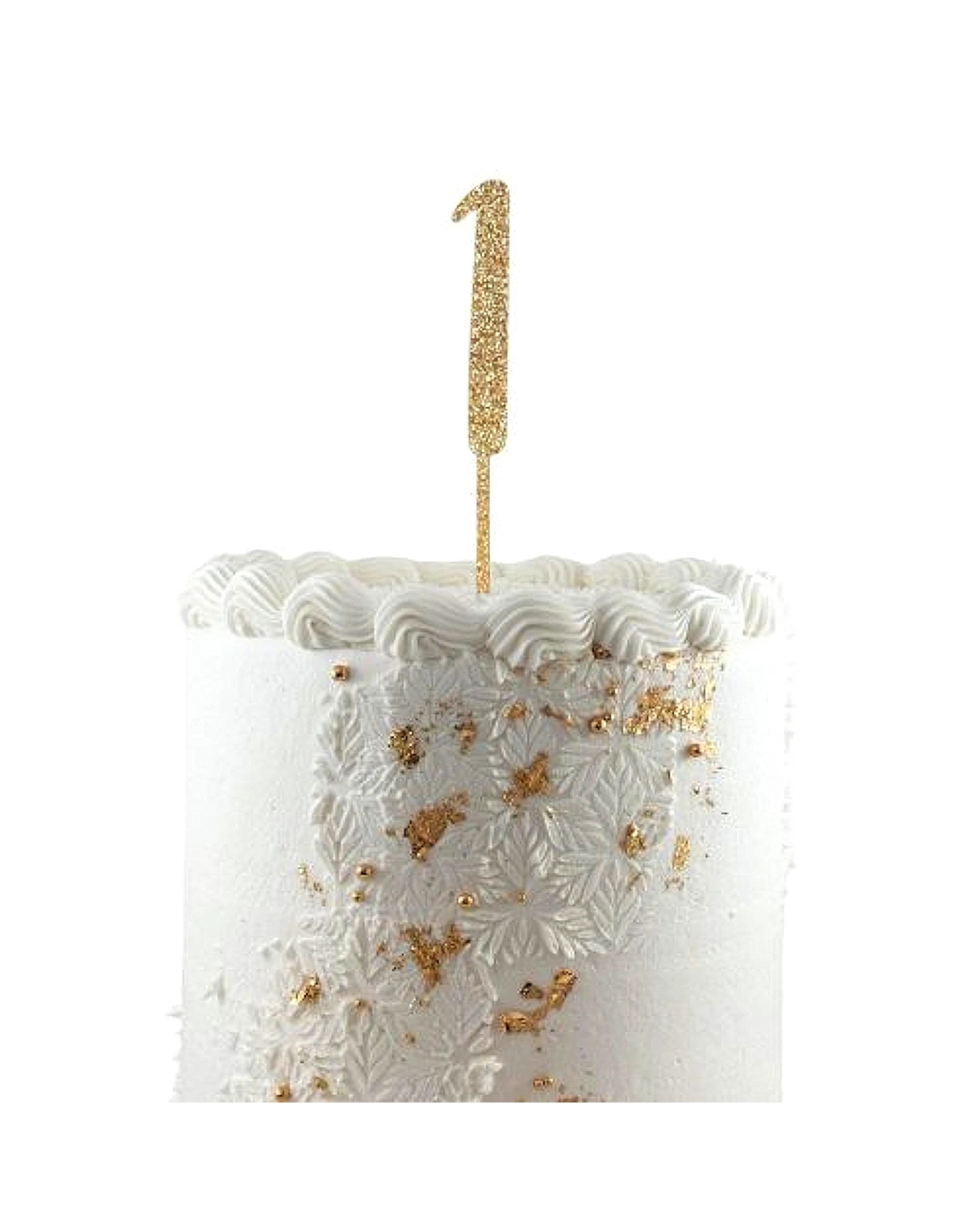 1 Alpen Glitter Acrylic Number 1 Cake Topper - Gold, 1 of 1