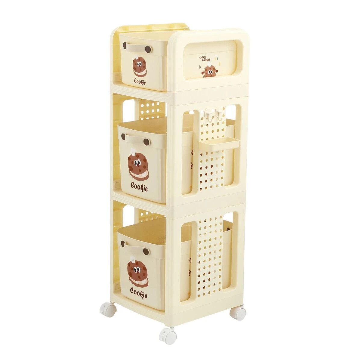 6 Ausway Kids Bookshelf Toy Storage Box Drawers Shelf Rack Utility Cart, 6 of 7