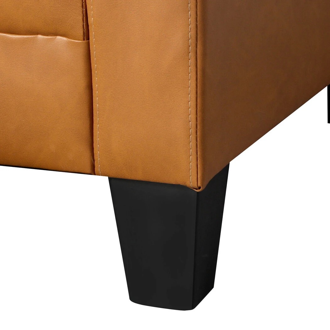 5 Levede 3 Seater Sofa Bed Modular Corner Pullout USB Lounge Storage Chaise,Brown, 5 of 6