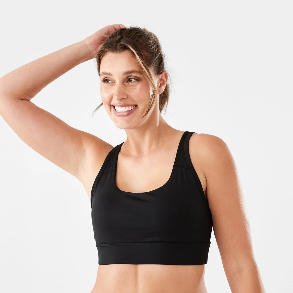 1 Active Womens Performance Crop Top BLACK, 1 of 7