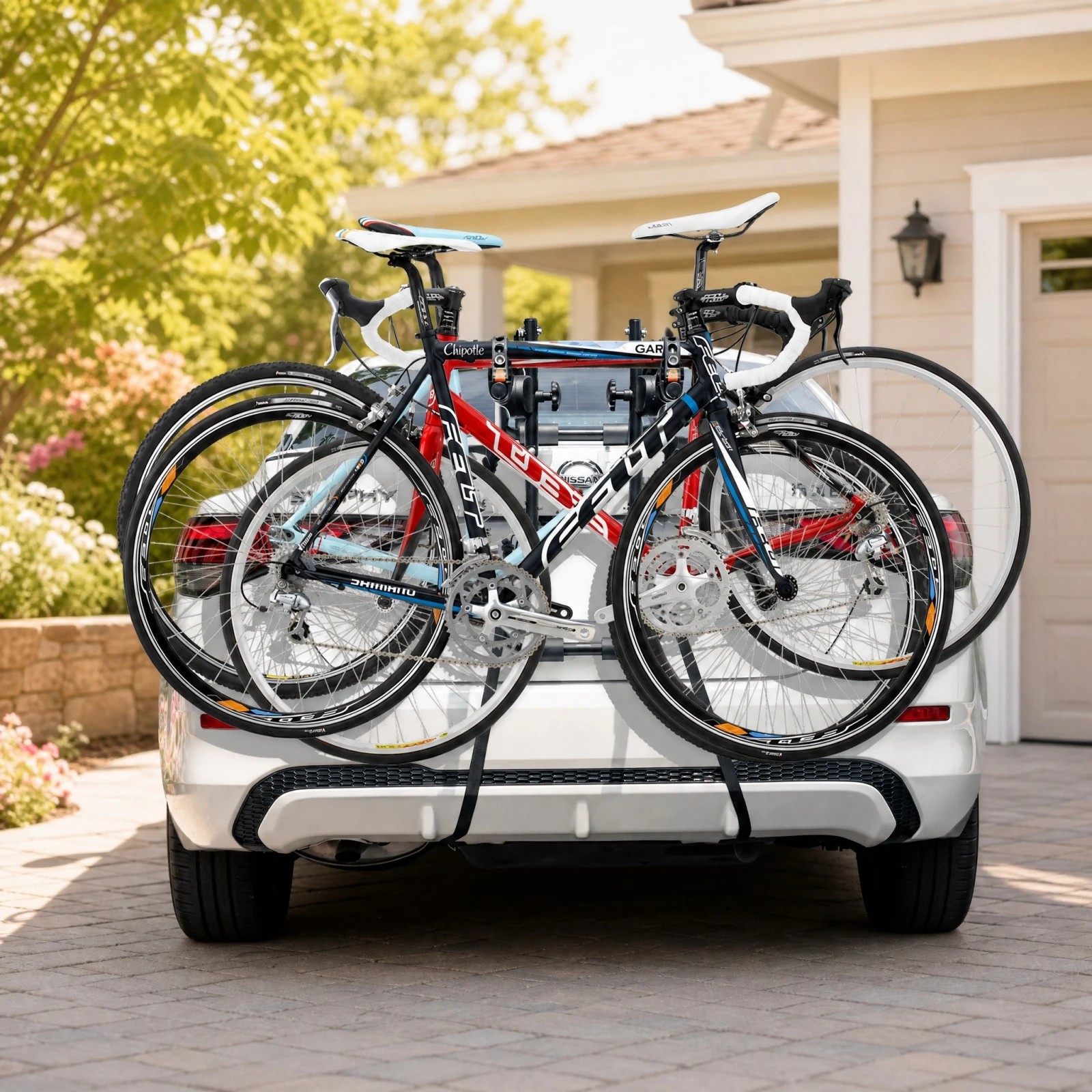 1 Costway 3-Bike Trunk Mount Rack Trunk Bicycle Rack Carrier w/Adjustable Length & Angle - Black, 1 of 7