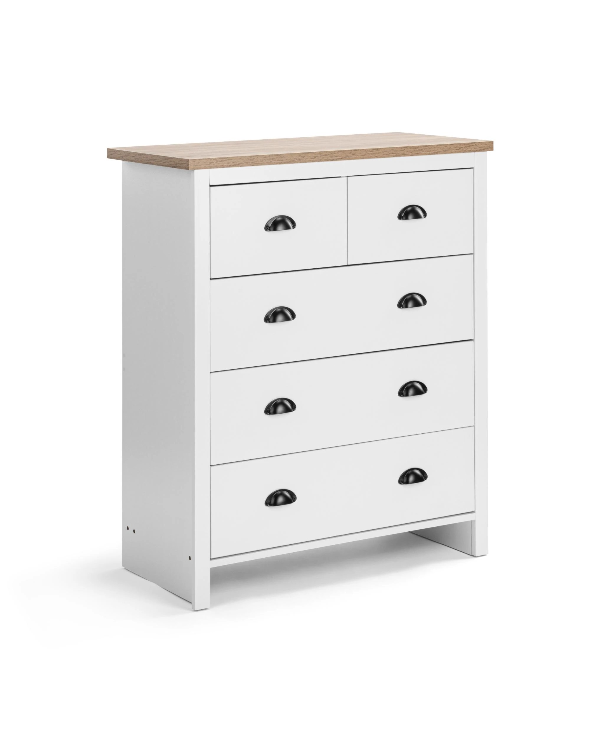 1 Kodu Chest 5 Drawers Tallboy Storage Dresser Storage Cabinet - White, 1 of 9