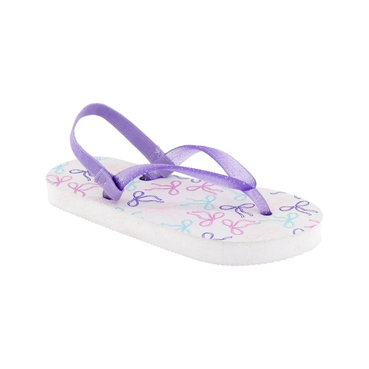 1 Junior Print Thongs WHITE BOWS, 1 of 3