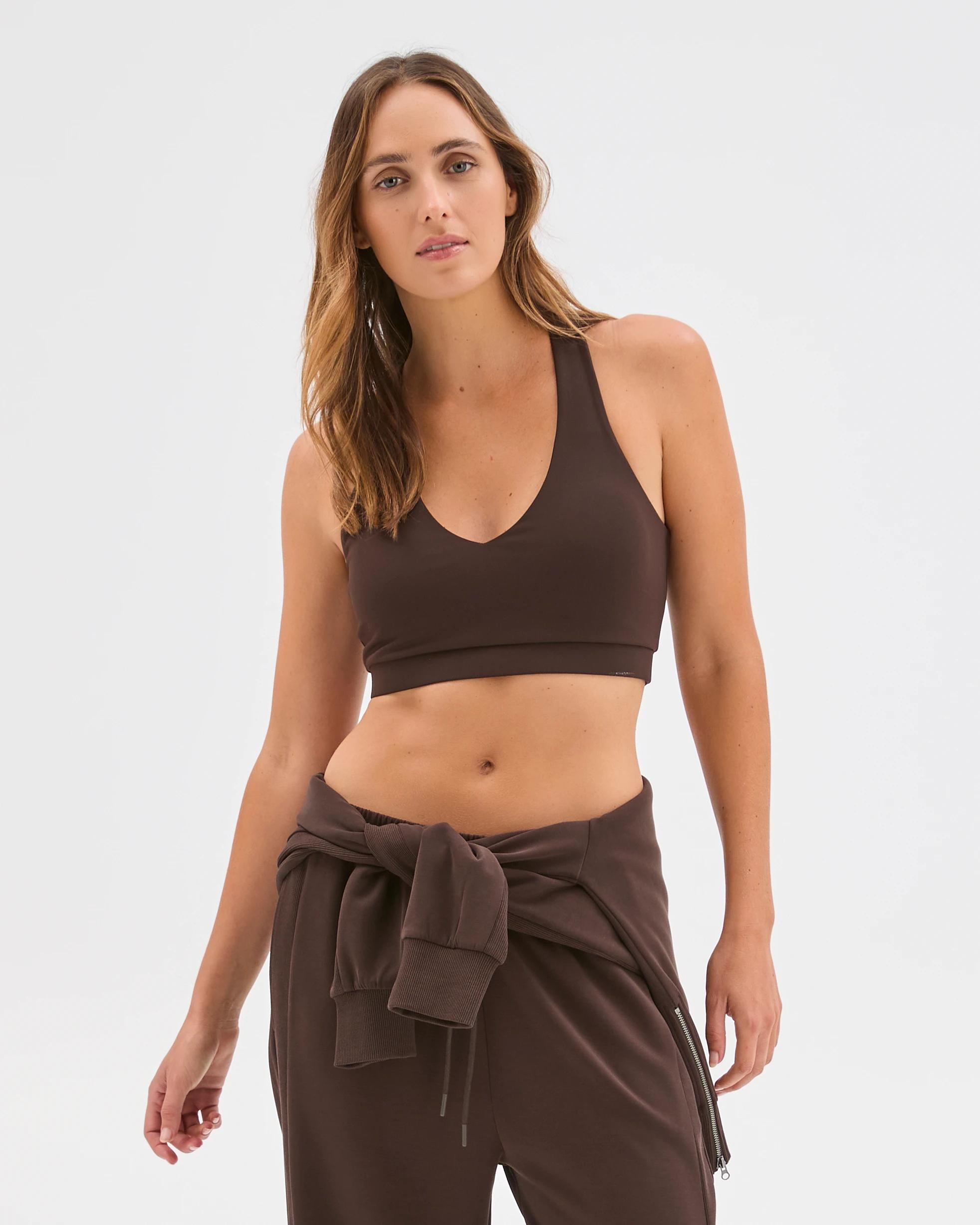 2 Target Active Active Studio Soft Cross Back Crop Top COCOA, 2 of 5