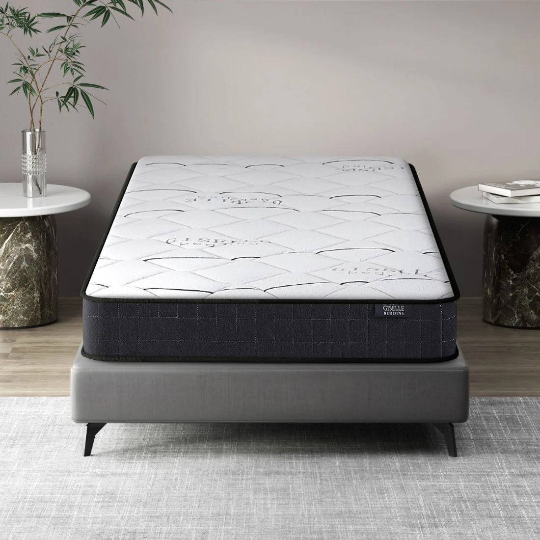 3 Giselle Bedding 16cm Mattress Medium Firm King Single Comfort Support Breathable Pressure Relief Hypoallergenic - Grey, 3 of 7