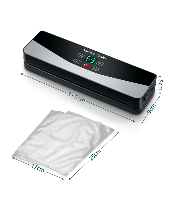 Ausway Kitchen Vacuum Sealer Fresh Meat Dry Wet Food Saver Storage Machine 55kPa