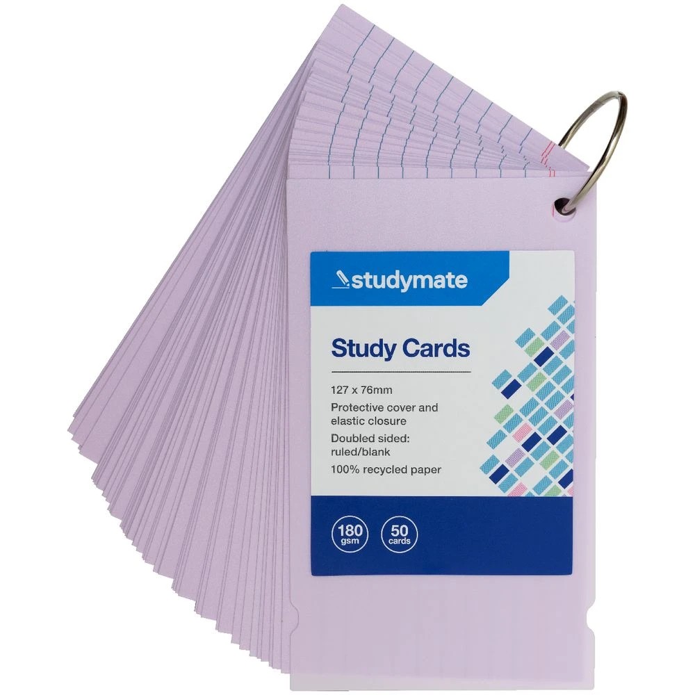 8 Studymate Study Cards Pastel Purple 50 Sheets, 8 of 9