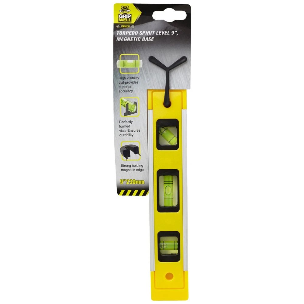 1 Gripwell Magnetic Torpedo Spirit Level 9", 1 of 2