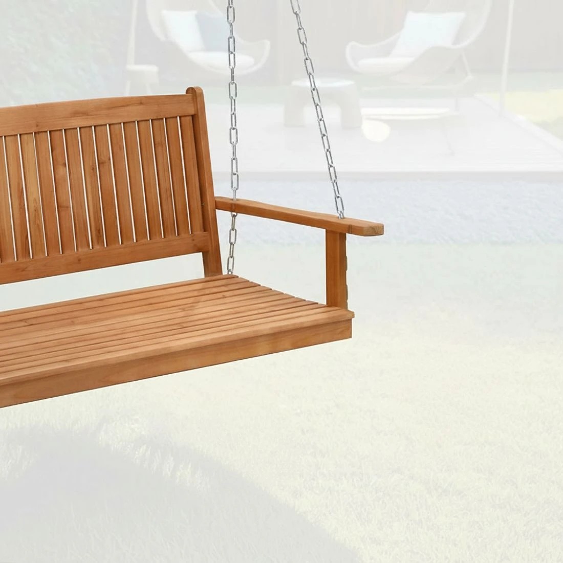 4 Gardeon Porch Swing Chair With Chain Outdoor Furniture Wooden Bench 2 - Natural, 4 of 5
