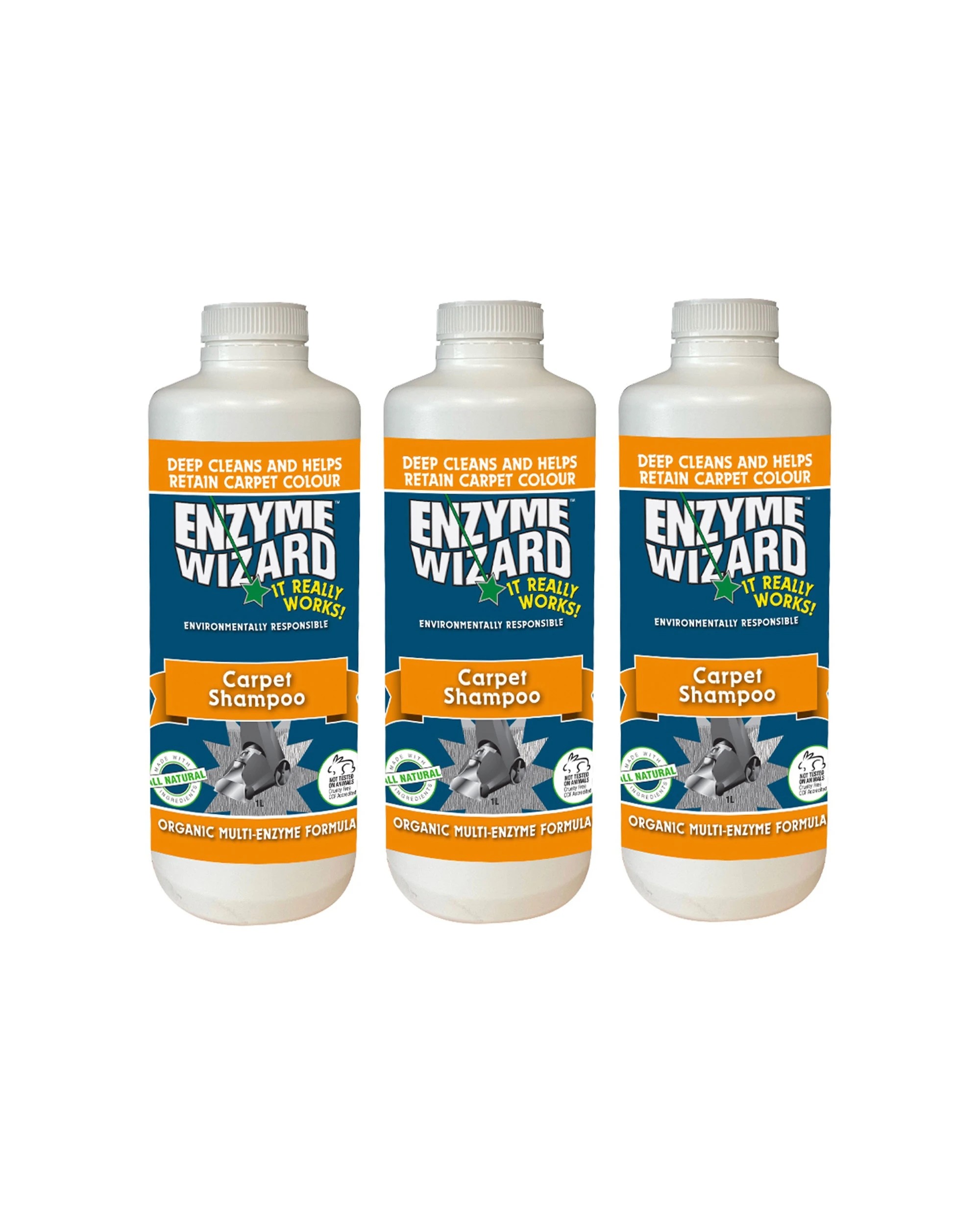 1 Enzyme Wizard Carpet Rug Shampoo Surface Cleaner 1L 3PK - Multi, 1 of 1