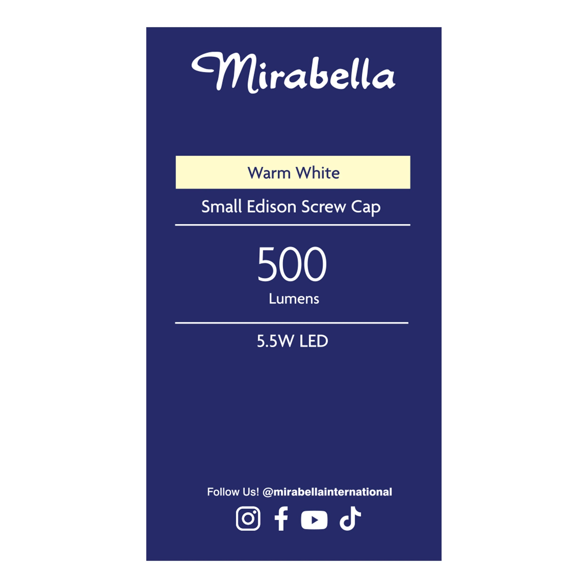 4 Mirabella LED Fancy Round SES 5.5W 2700K Warm White Everyday Globe Bulb, 4 of 6