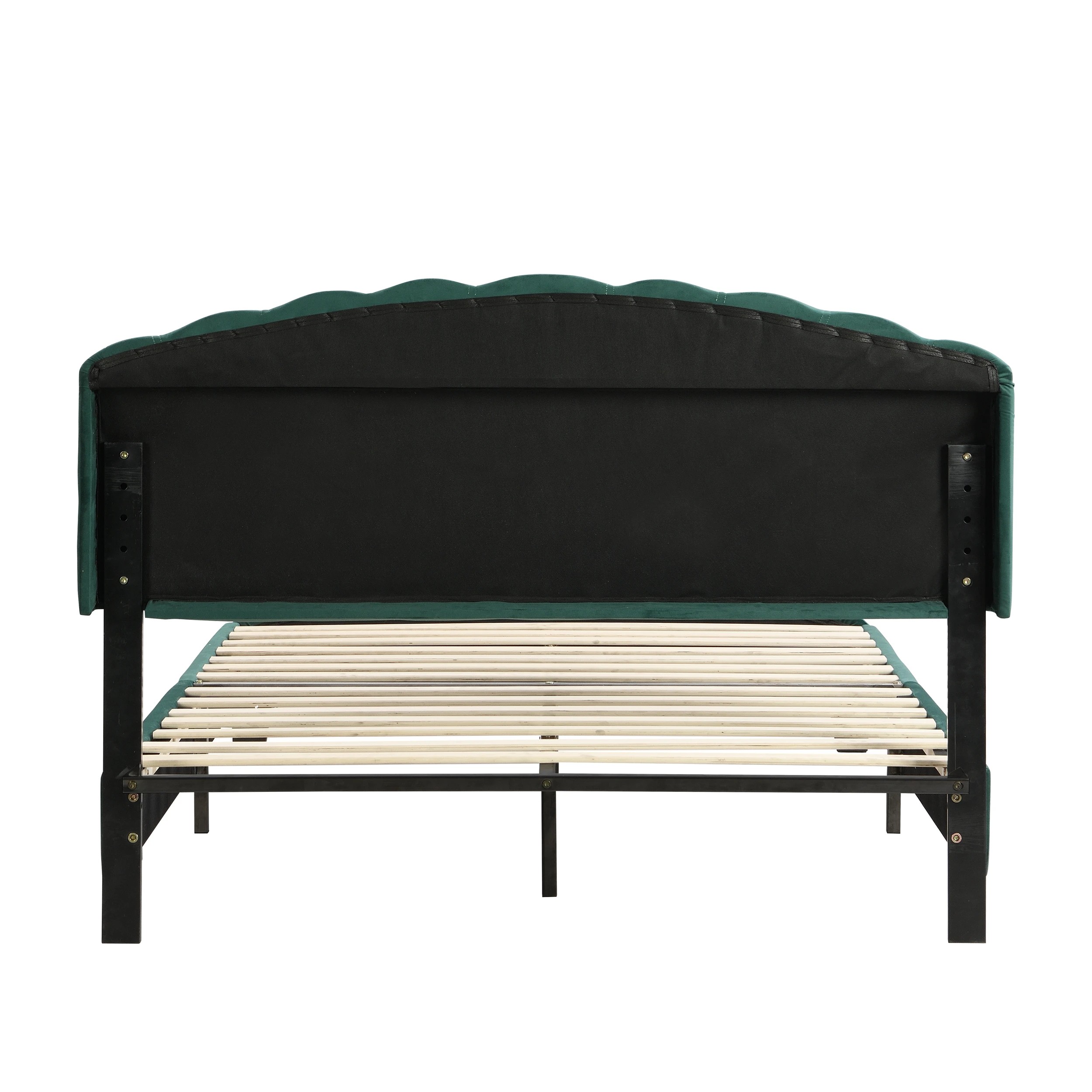 7 IHOMDEC BEF04 Queen Shell-Style Bed Frame - Green - Green, 7 of 10