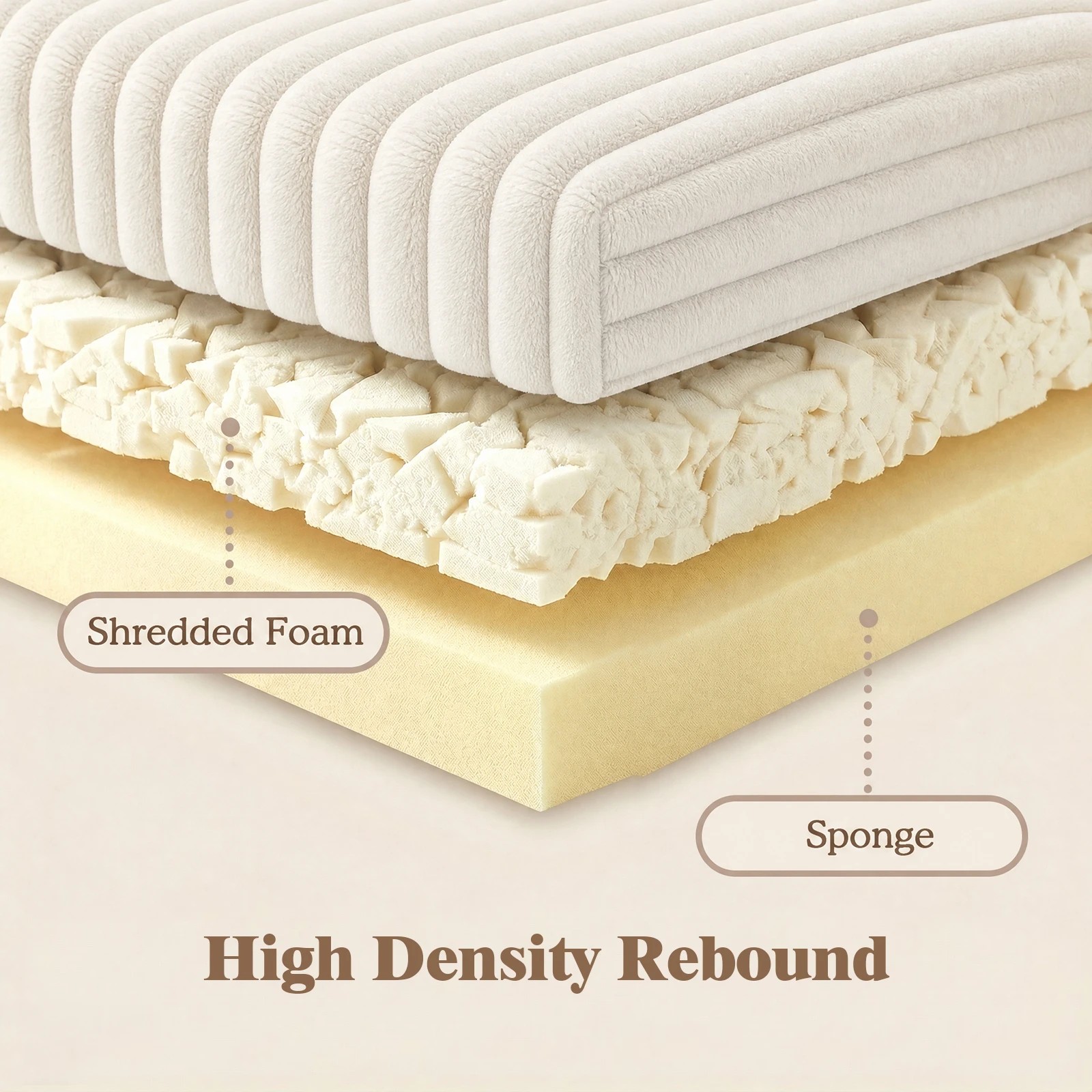 6 Advwin Folding Sofa Bed 2 in 1 Convertible Floor Loveseat Sofa - Beige, 6 of 8