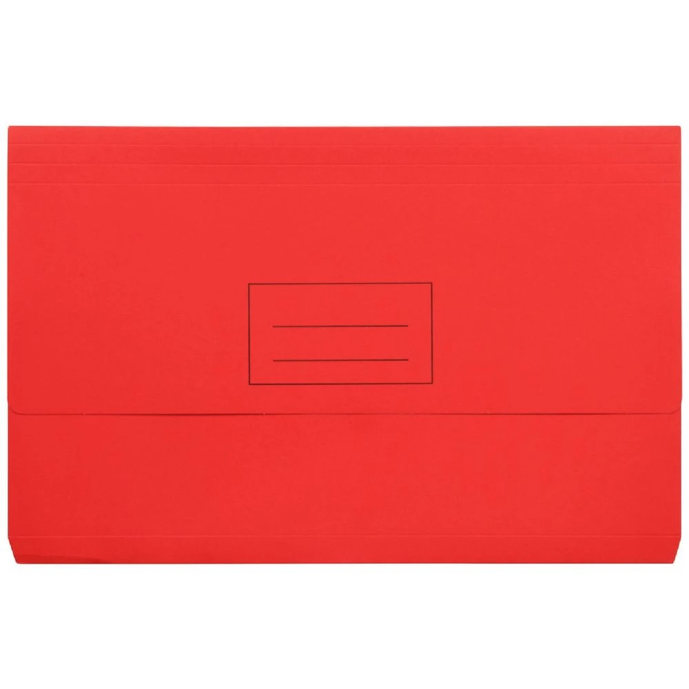 1 J.Burrows Foolscap Document Wallet 220gsm Red, 1 of 3
